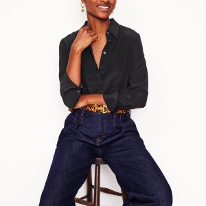 Sienna Silk Shirt-Black