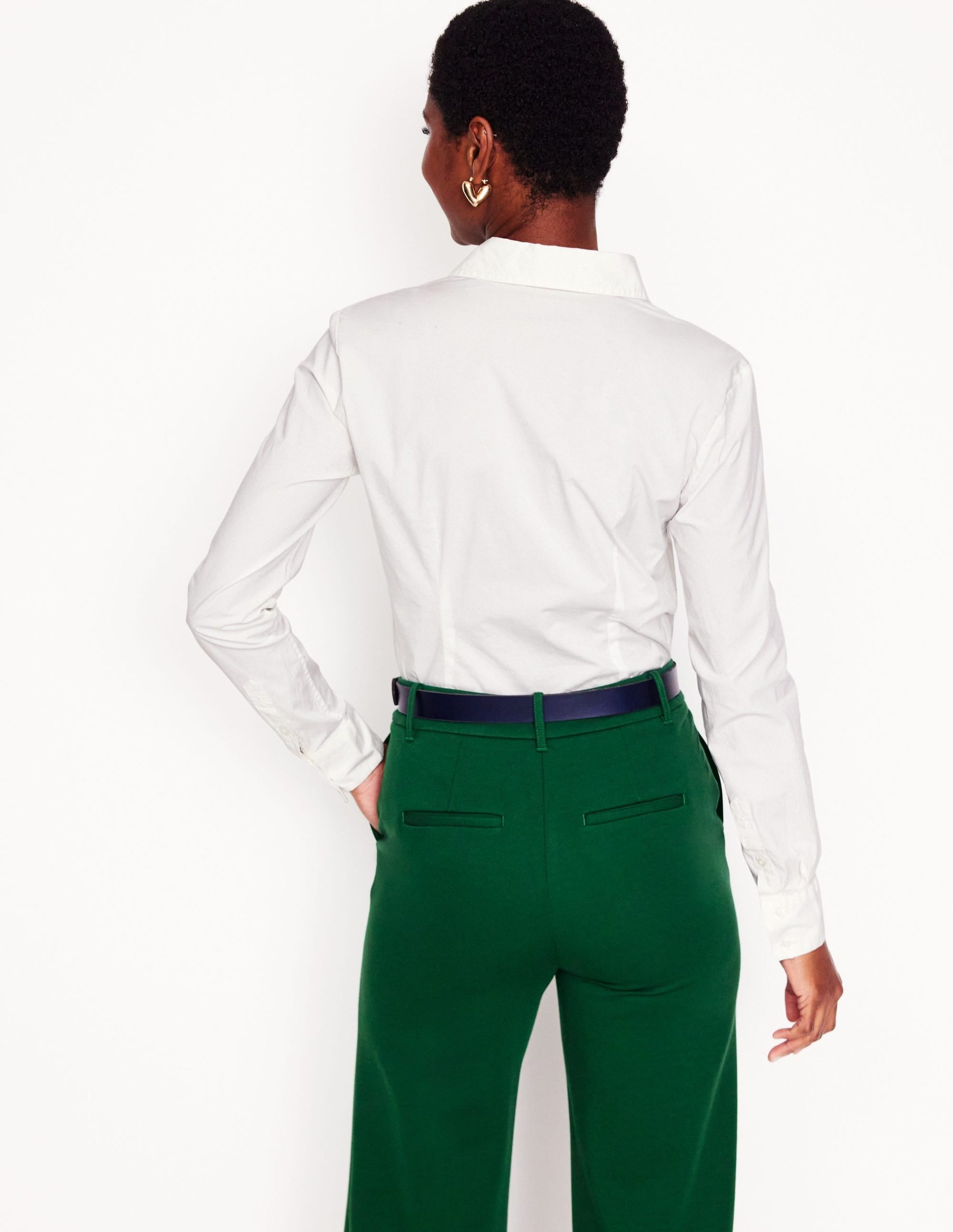 Saskia Stretch Cotton Shirt-White - Image 3