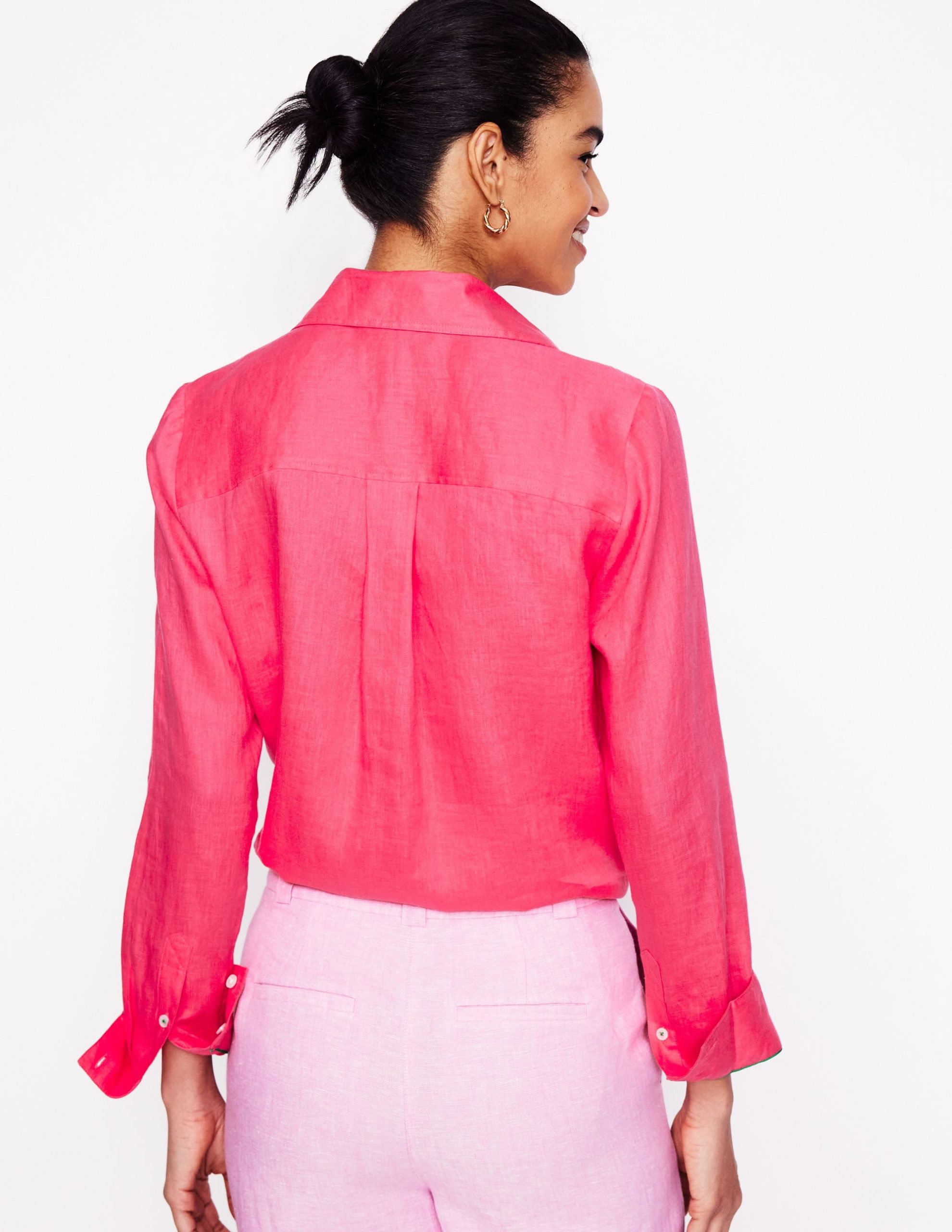 Sienna Linen Shirt-Camelia Pink - Image 3