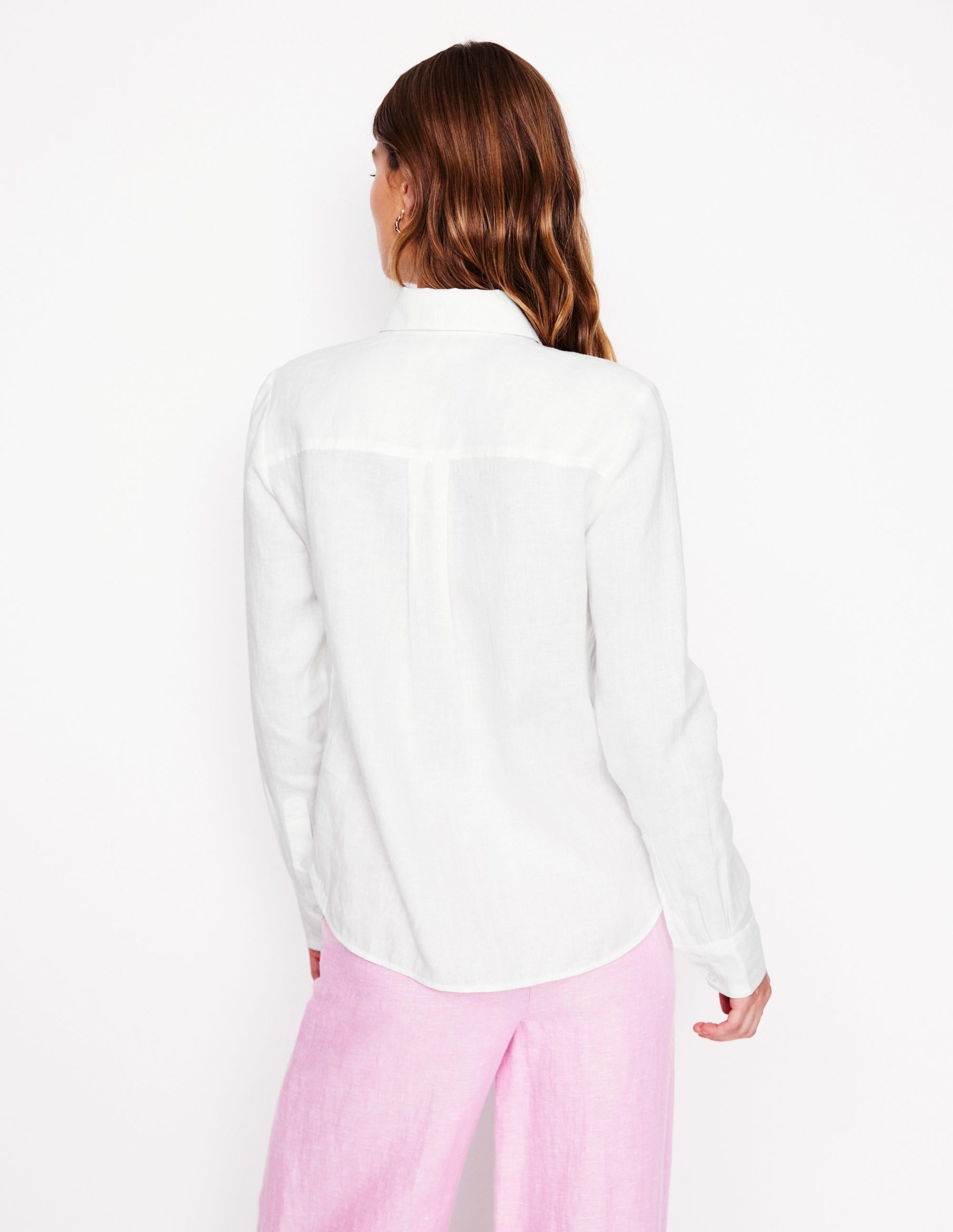 Sienna Linen Shirt-White - Image 3