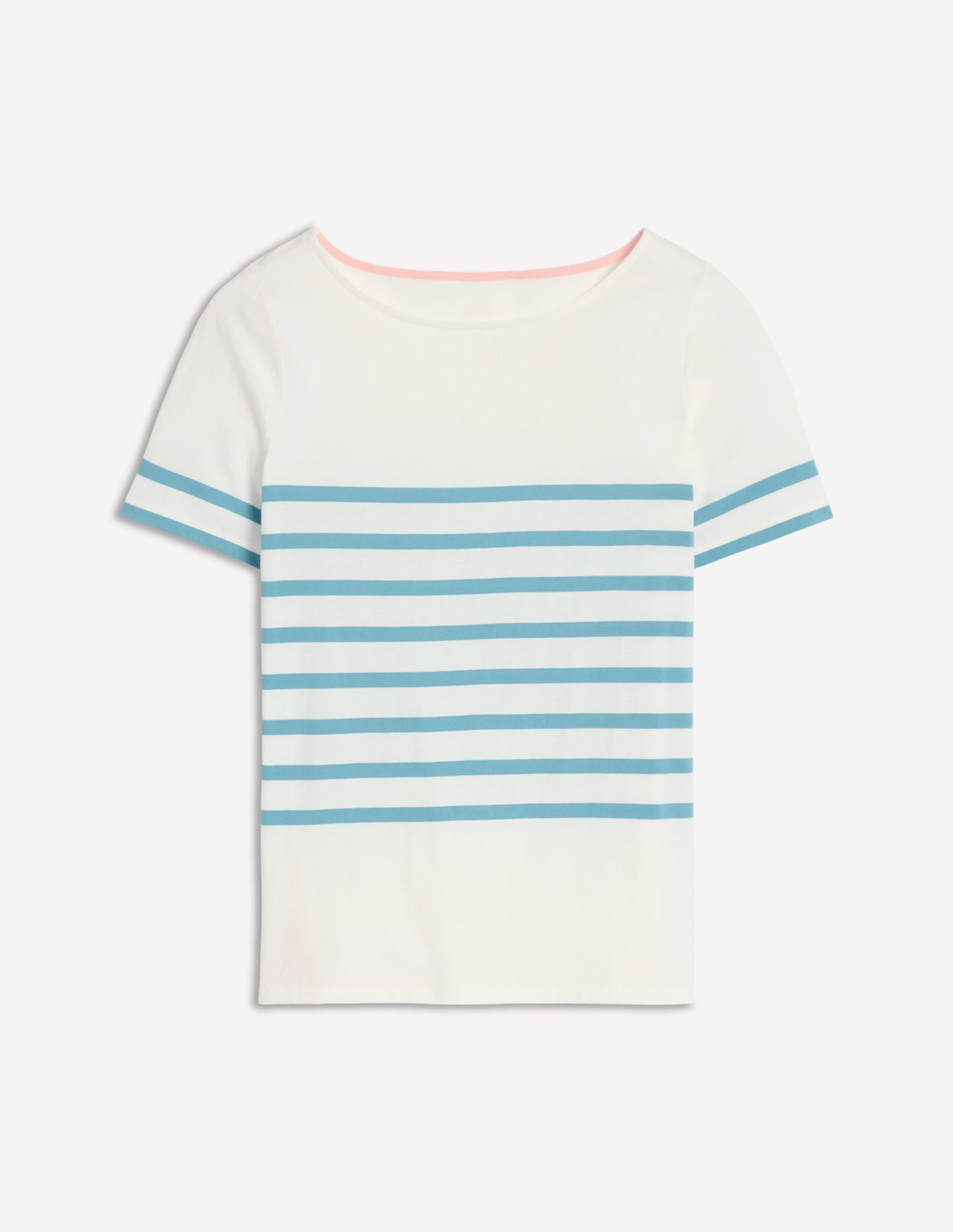 Ella Short Sleeve Breton-Ivory. Duck Egg Blue - Image 5