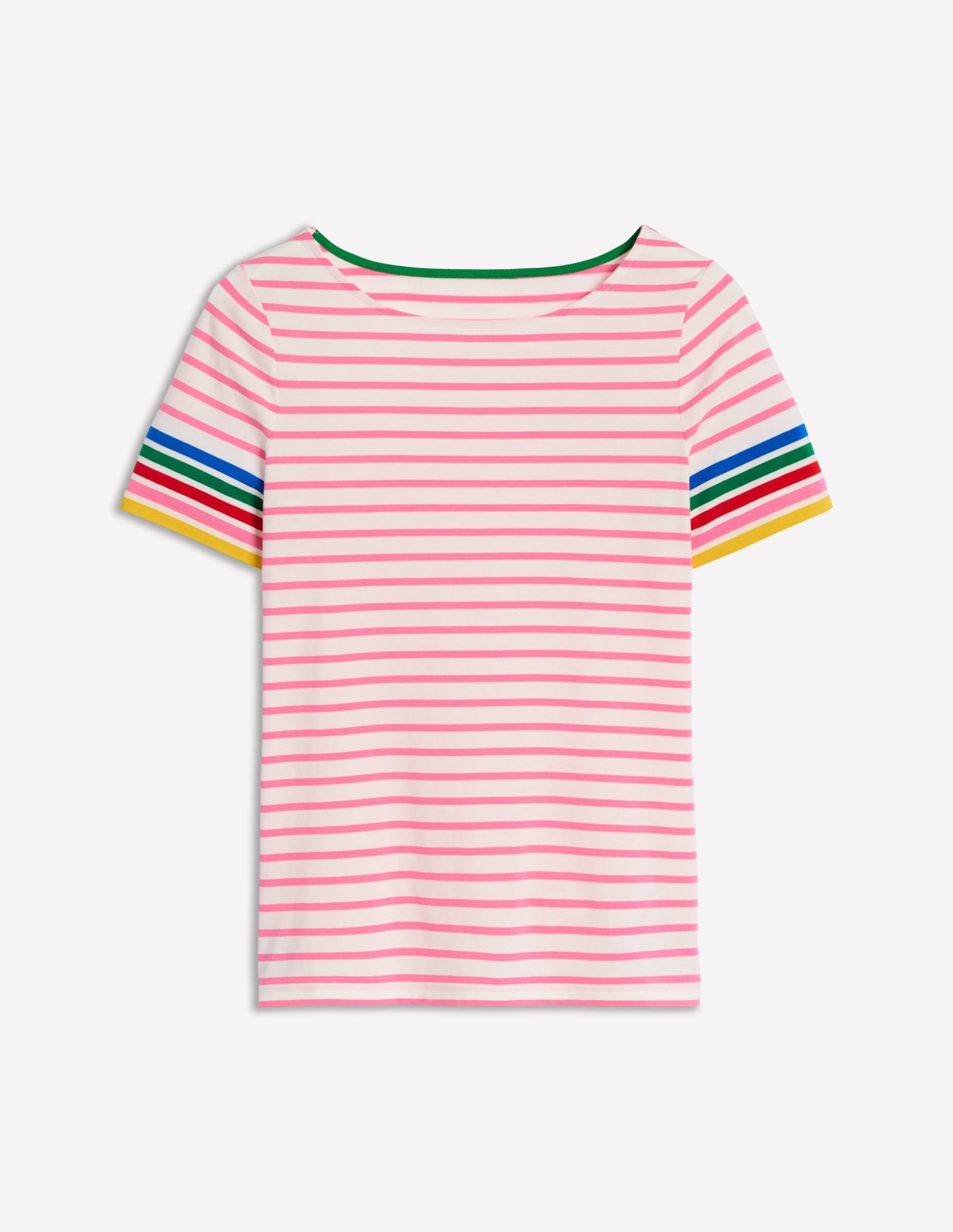 Ella Short Sleeve Breton-Pink Rose Multi Sleeve Stripe - Image 5