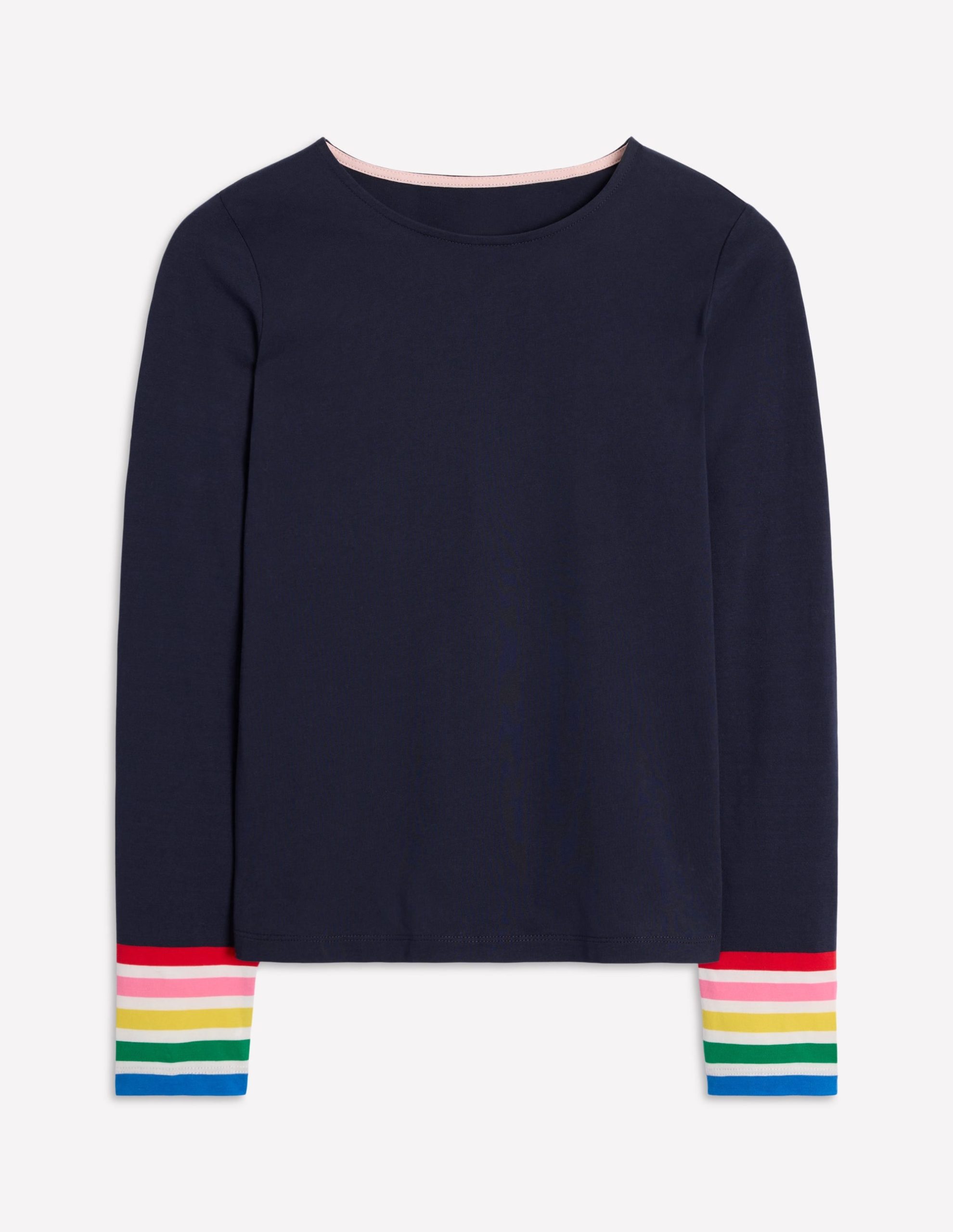 Stripe Cuff Top-Navy Rainbow Stripe Cuff - Image 5
