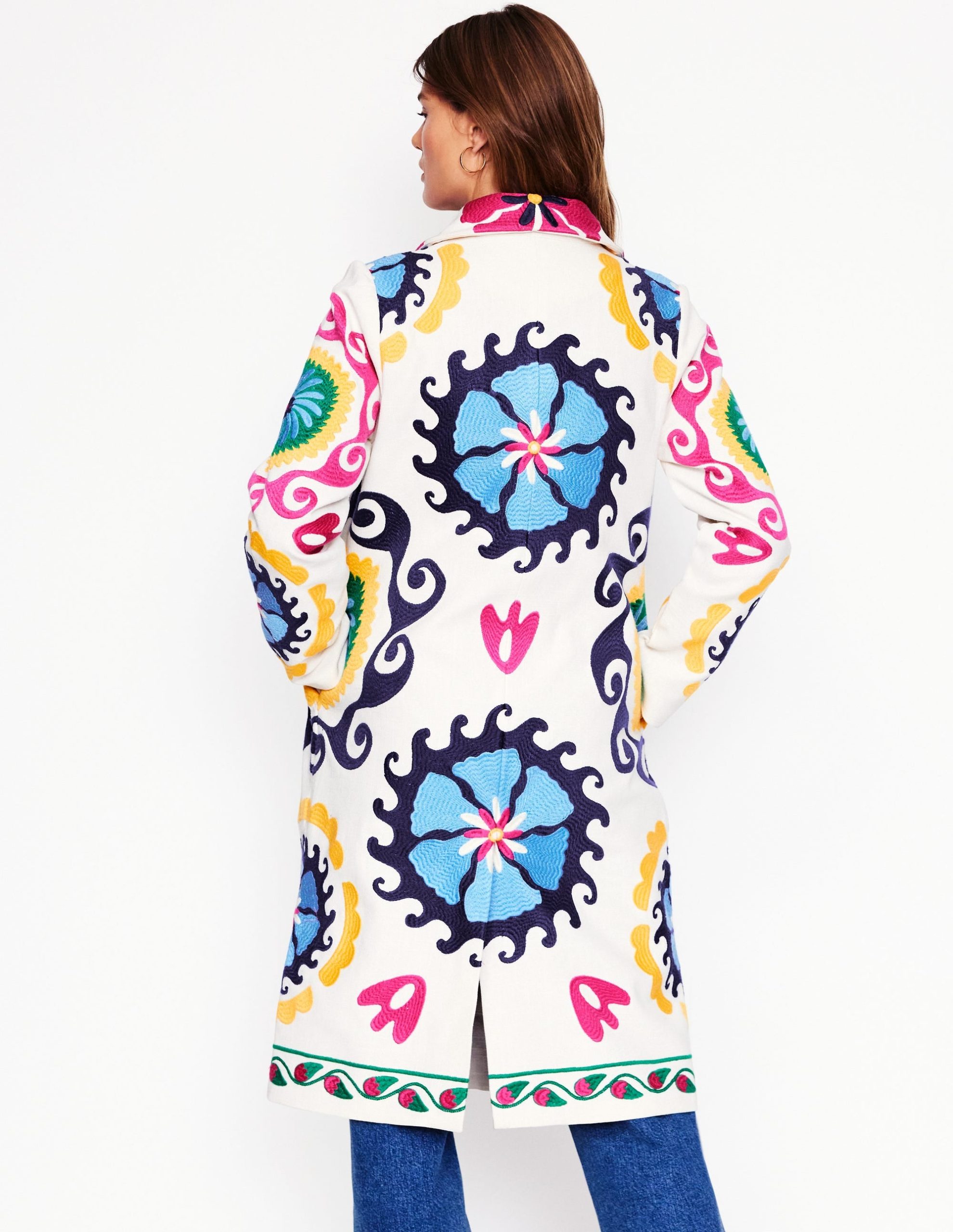 Embroidered Souvenir Coat-Multi. Ornamental Wave - Image 4