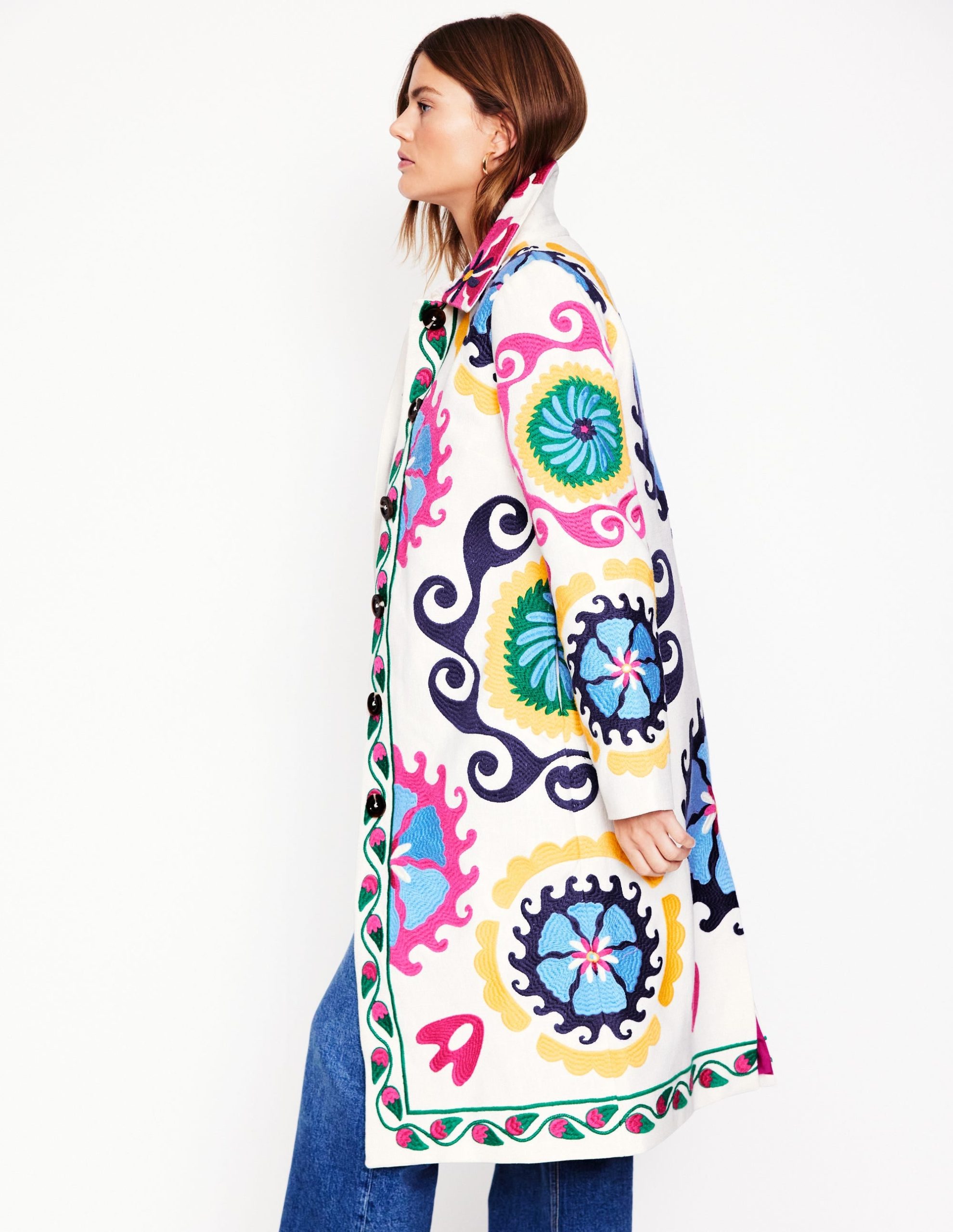 Embroidered Souvenir Coat-Multi. Ornamental Wave - Image 5