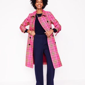 Cheltenham Trench Coat-Pink Neon Check
