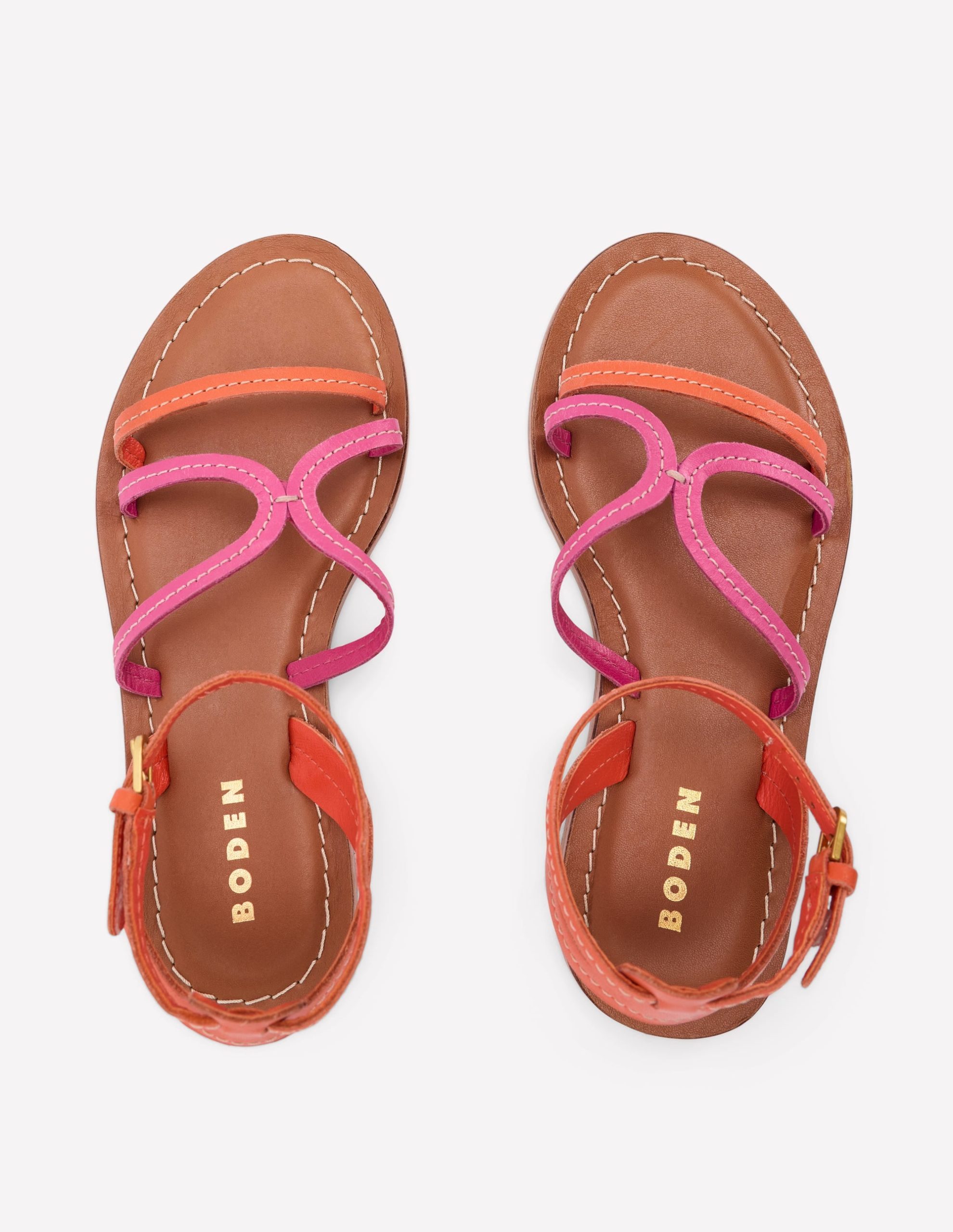 Casual Flat Sandal-Pink Peony/Gladioli Orange - Image 4
