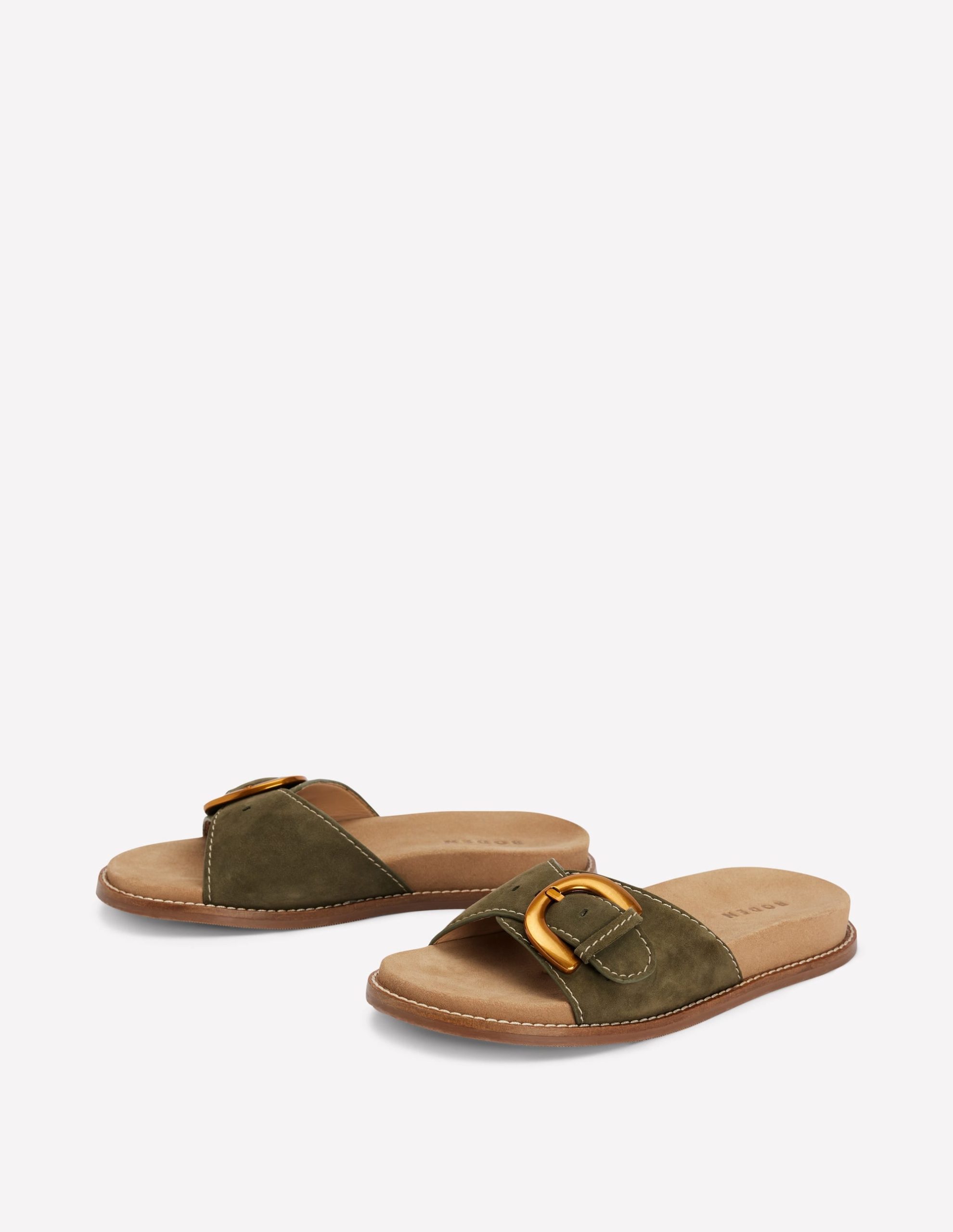 Hardware Mule Sandal-Deep Olive - Image 3