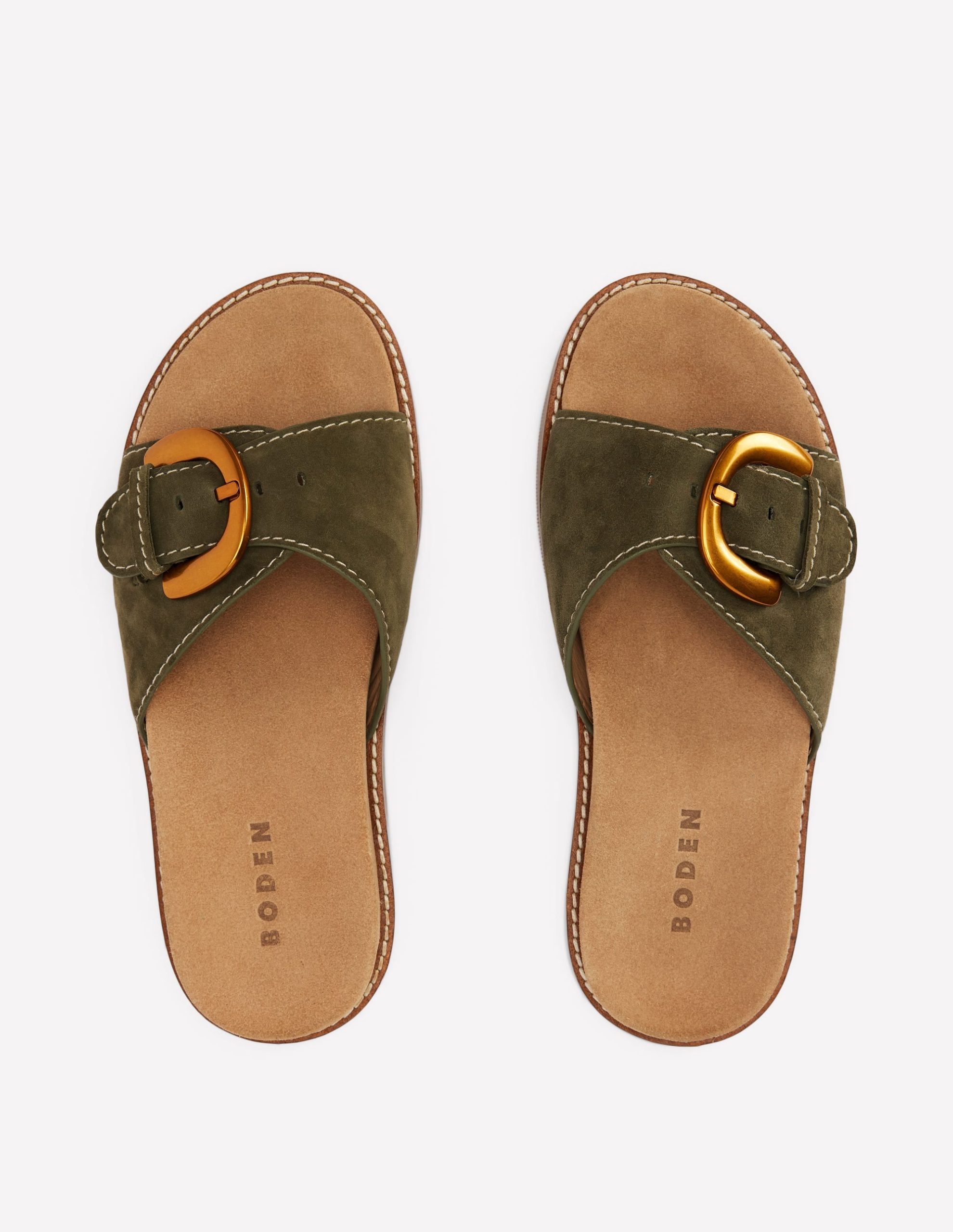 Hardware Mule Sandal-Deep Olive - Image 5