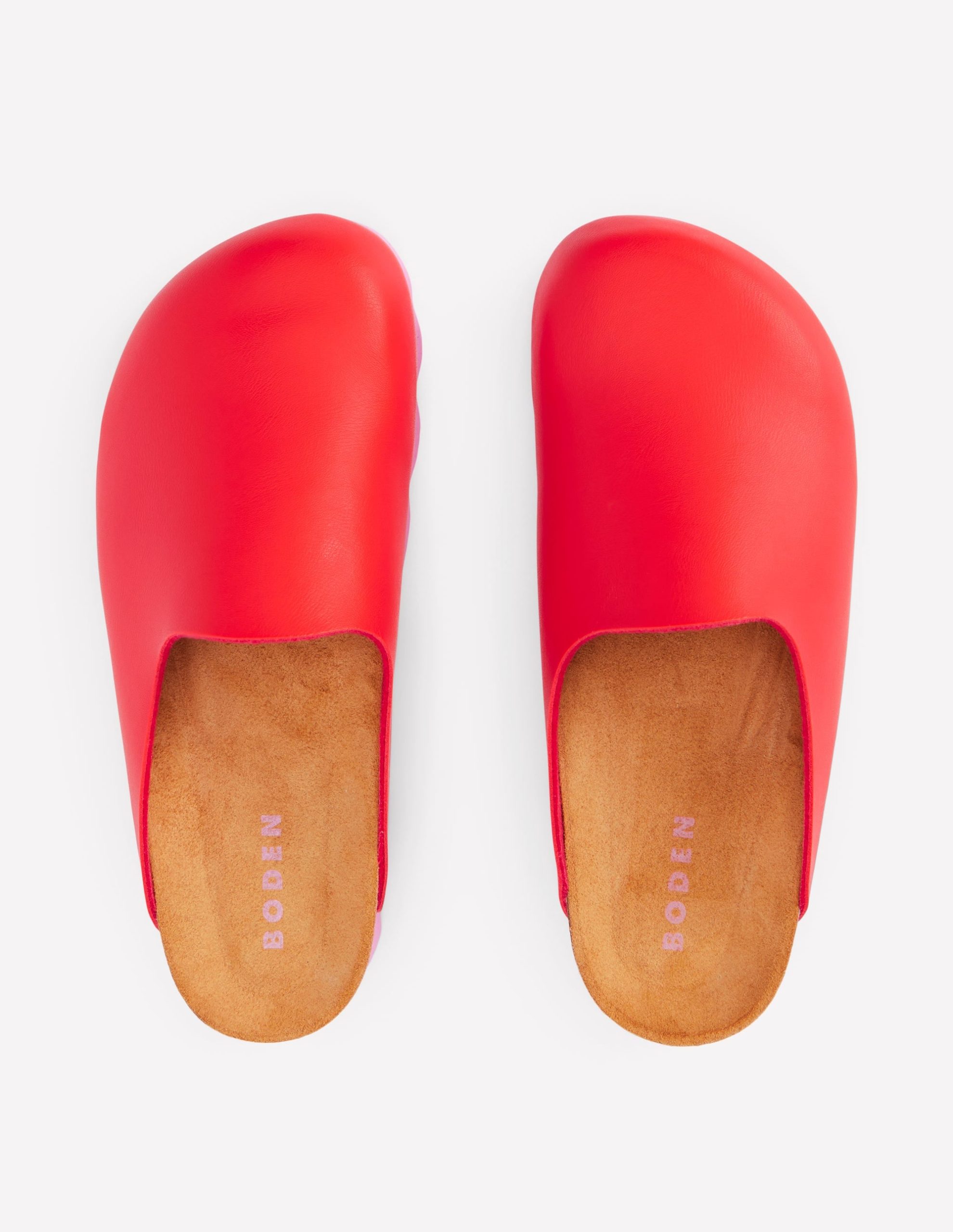 Lyla Colour Block Clogs-Post Box Red/Soft Pink - Image 5