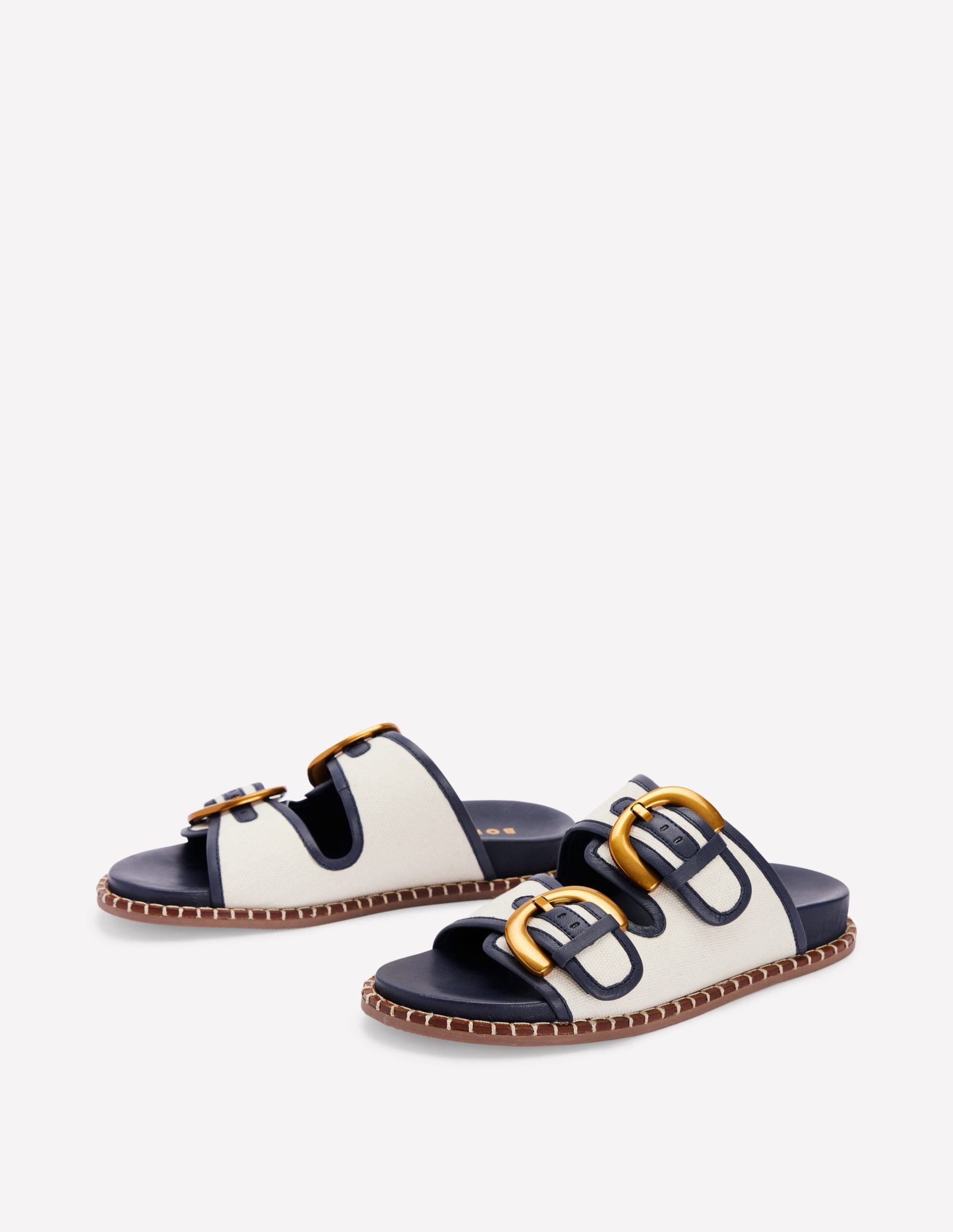Alberta Footbed Sandals-Ivory/Navy - Image 2