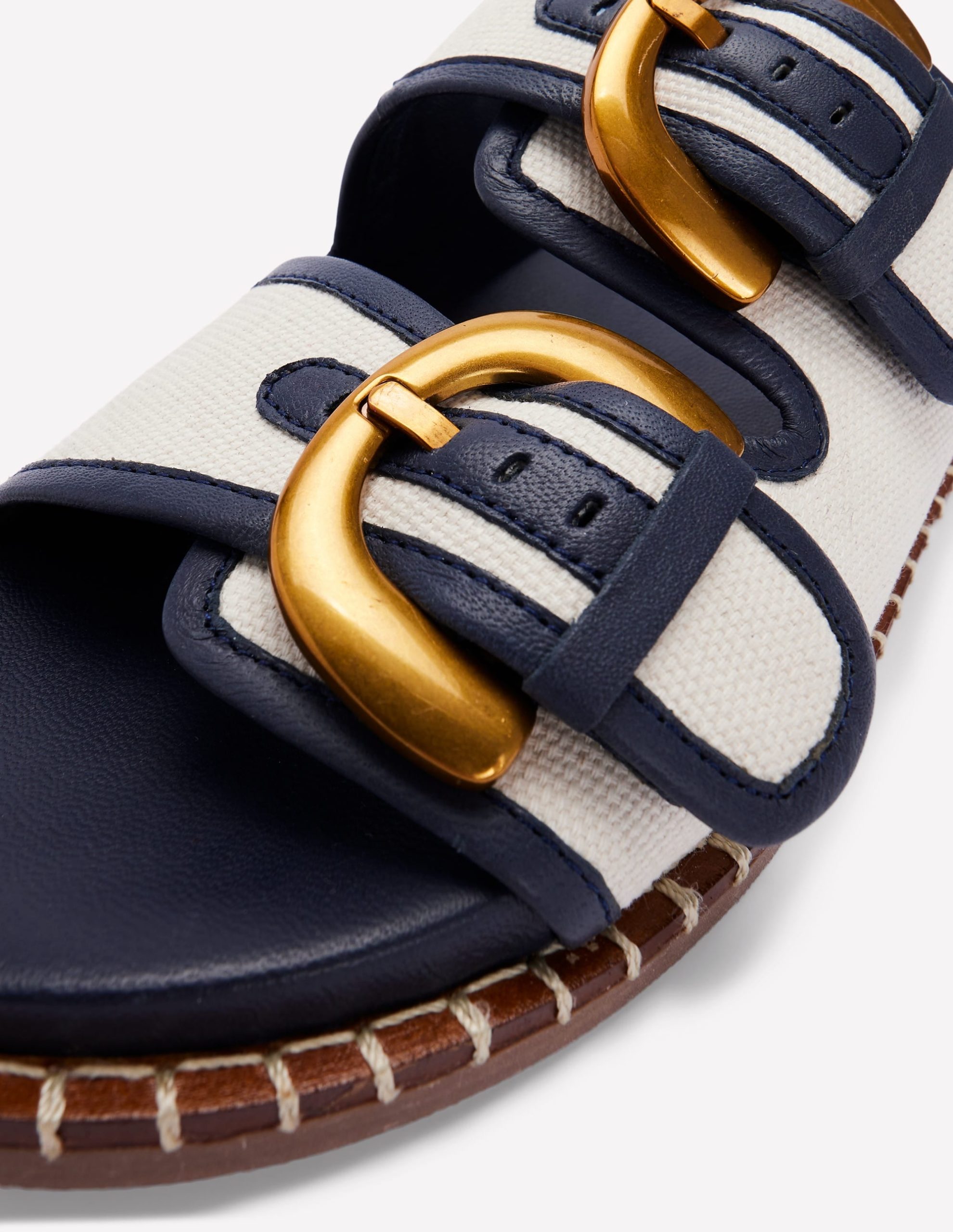 Alberta Footbed Sandals-Ivory/Navy - Image 3