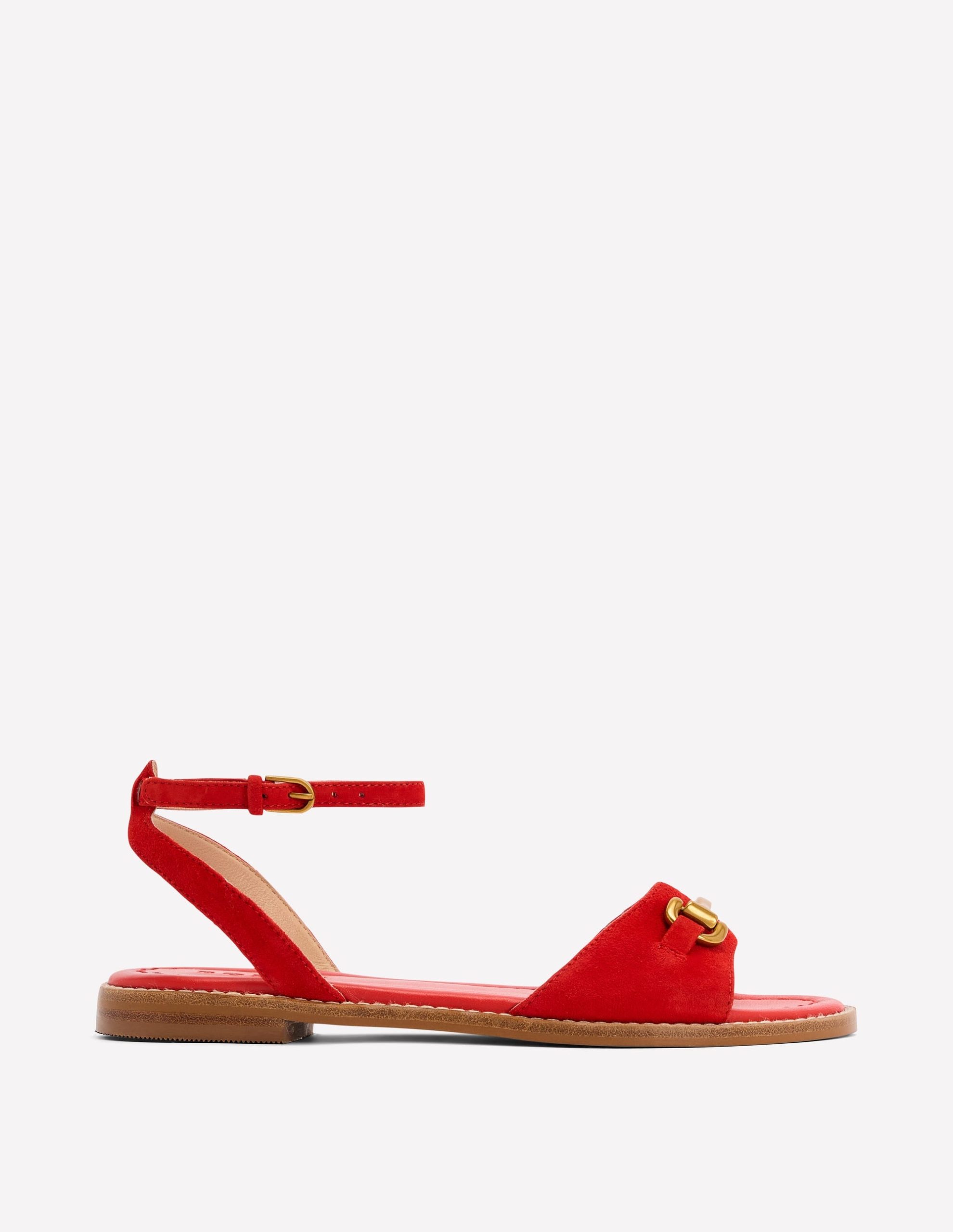 Iris Snaffle Flat Sandals-Post Box Red