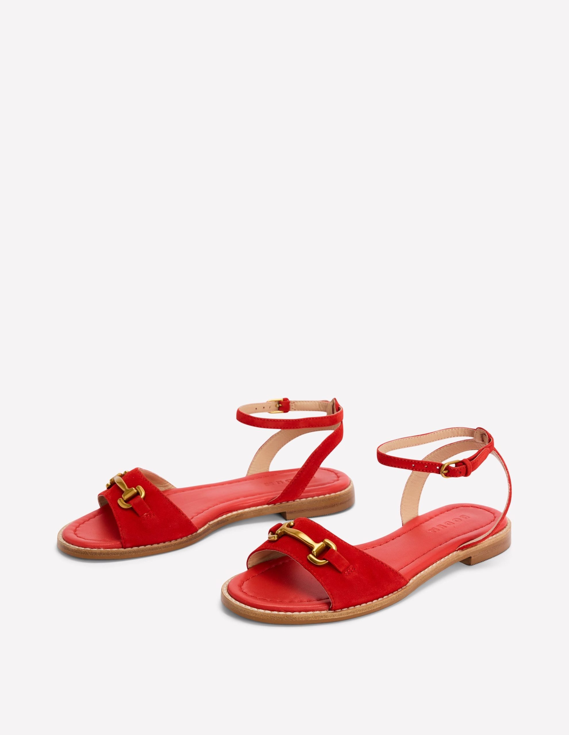 Iris Snaffle Flat Sandals-Post Box Red - Image 4