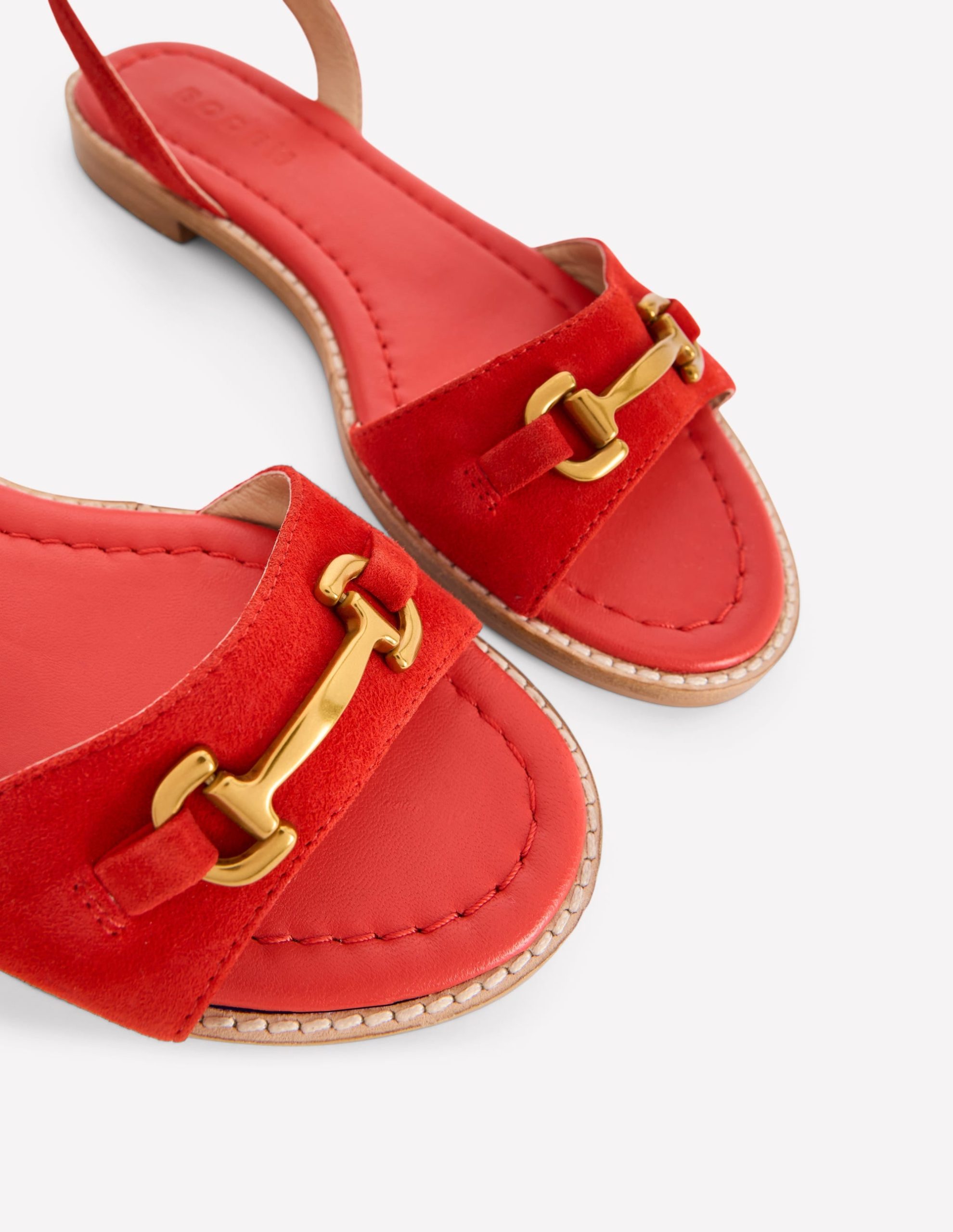 Iris Snaffle Flat Sandals-Post Box Red - Image 5