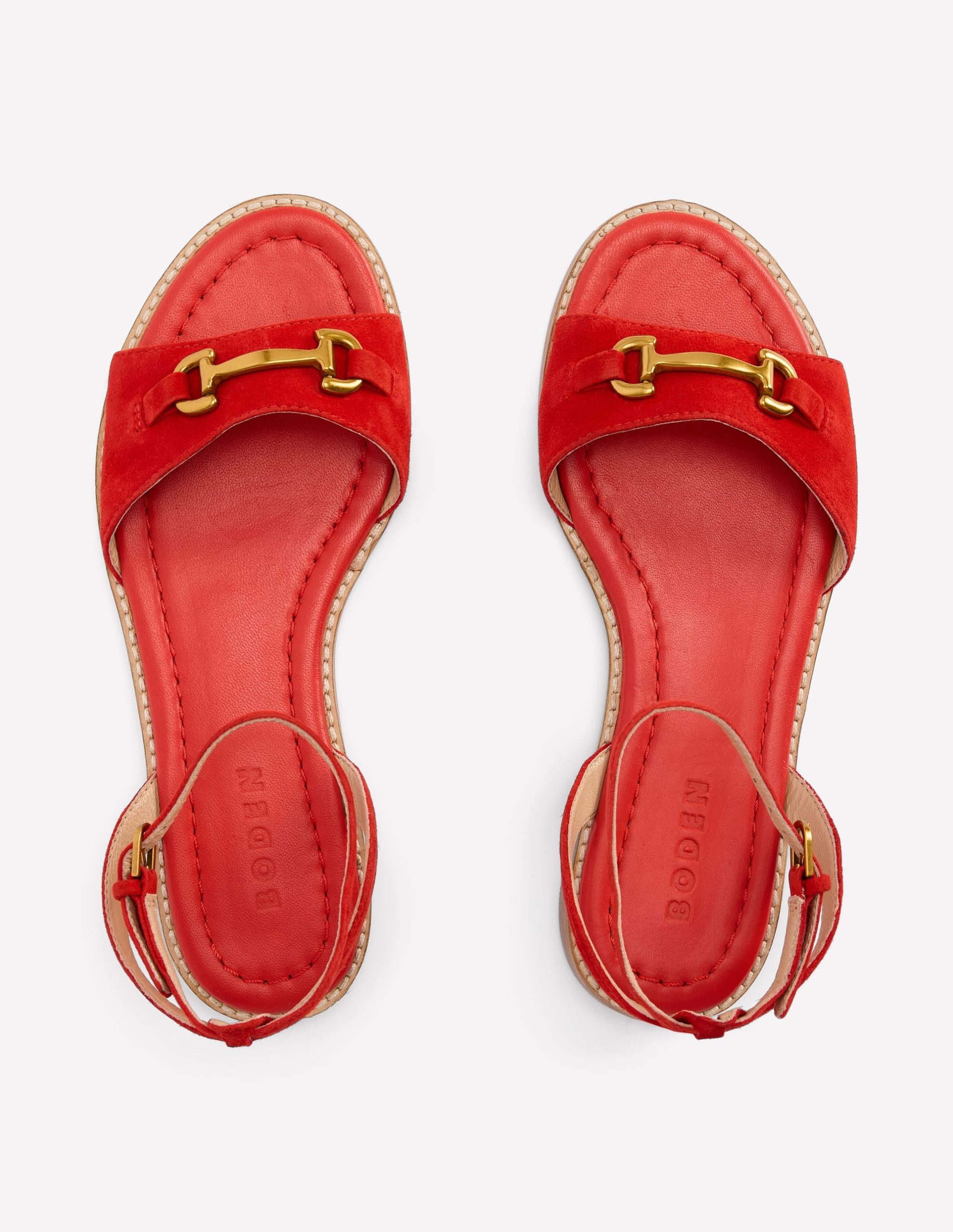 Iris Snaffle Flat Sandals-Post Box Red - Image 6