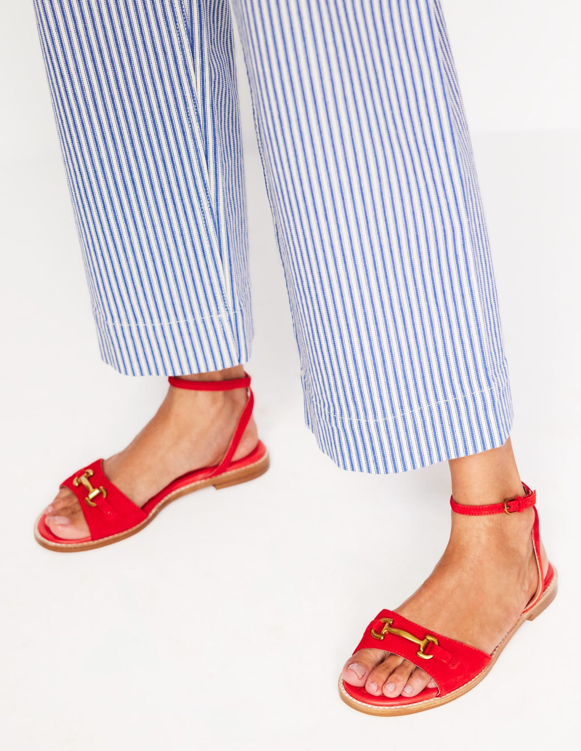 Iris Snaffle Flat Sandals-Post Box Red - Image 3