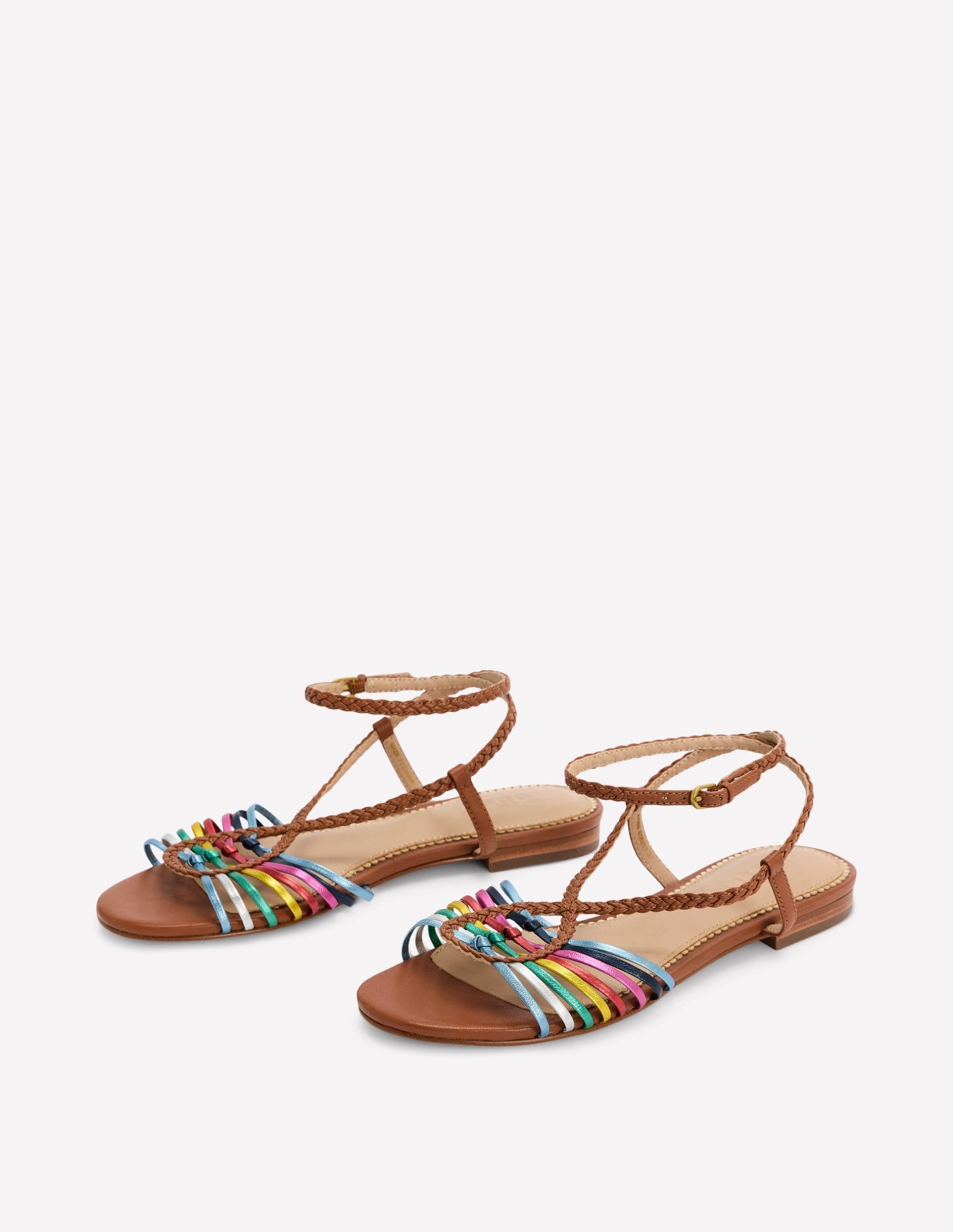 Multi Strap Flat Sandal-Multi - Image 3