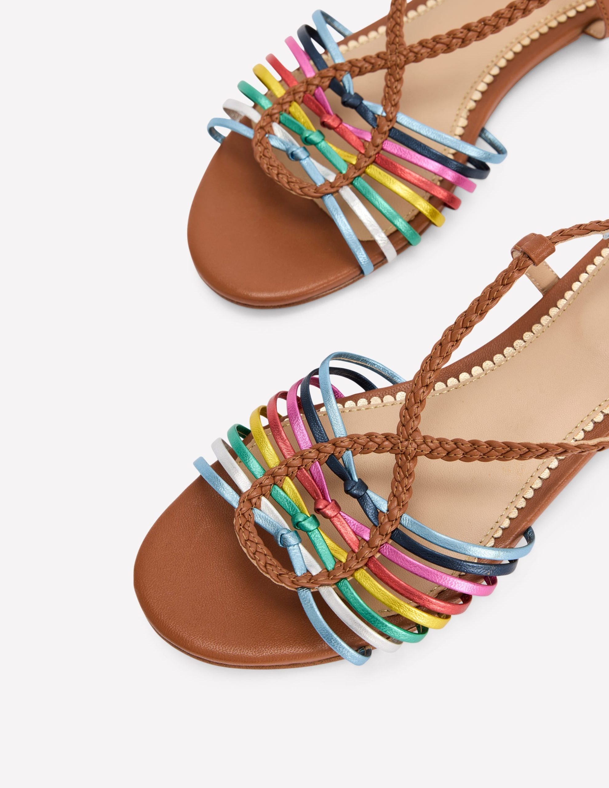 Multi Strap Flat Sandal-Multi - Image 4