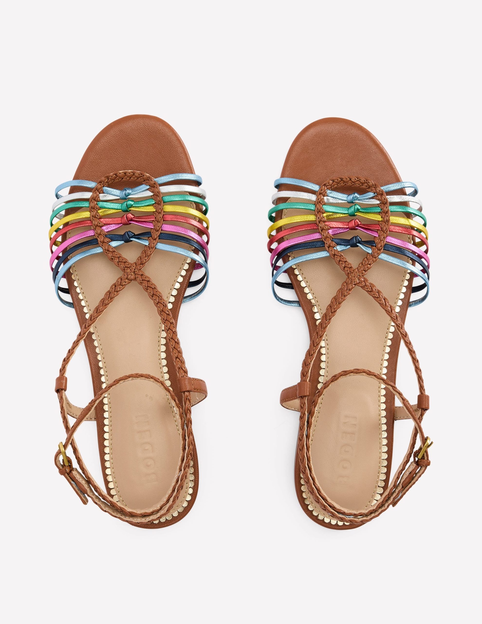 Multi Strap Flat Sandal-Multi - Image 5