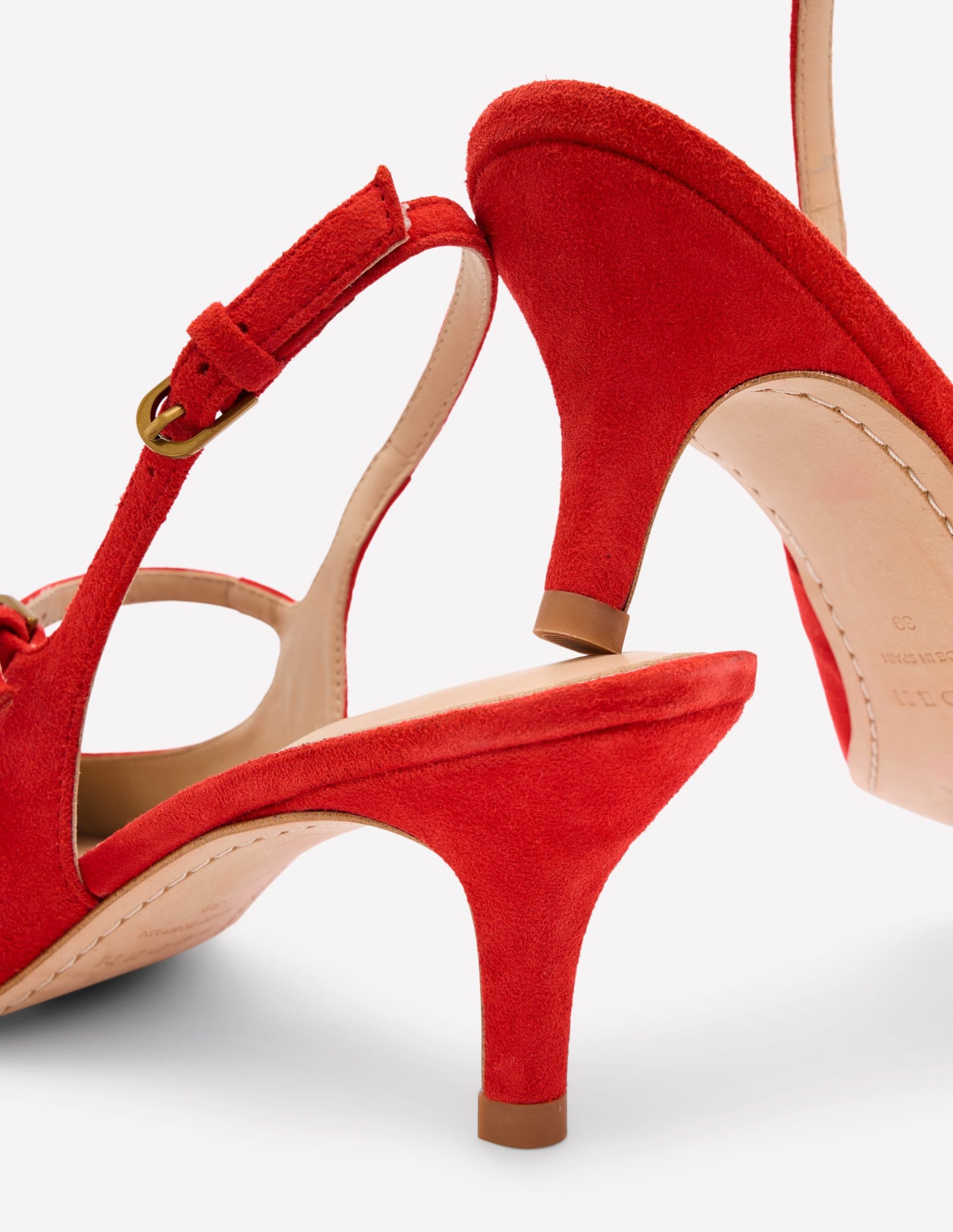 Mary Jane Slingback Heel-Post Box Red - Image 3