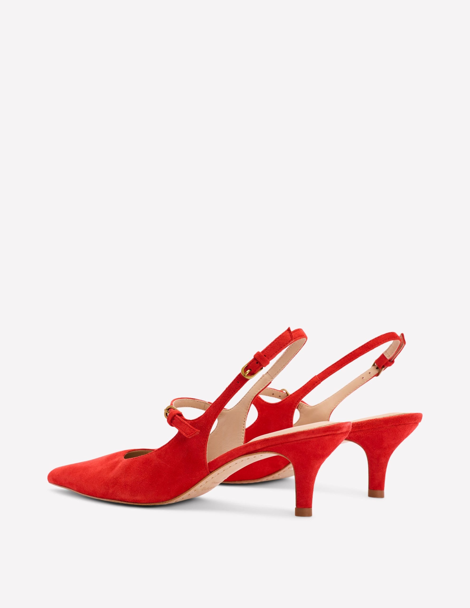 Mary Jane Slingback Heel-Post Box Red - Image 4