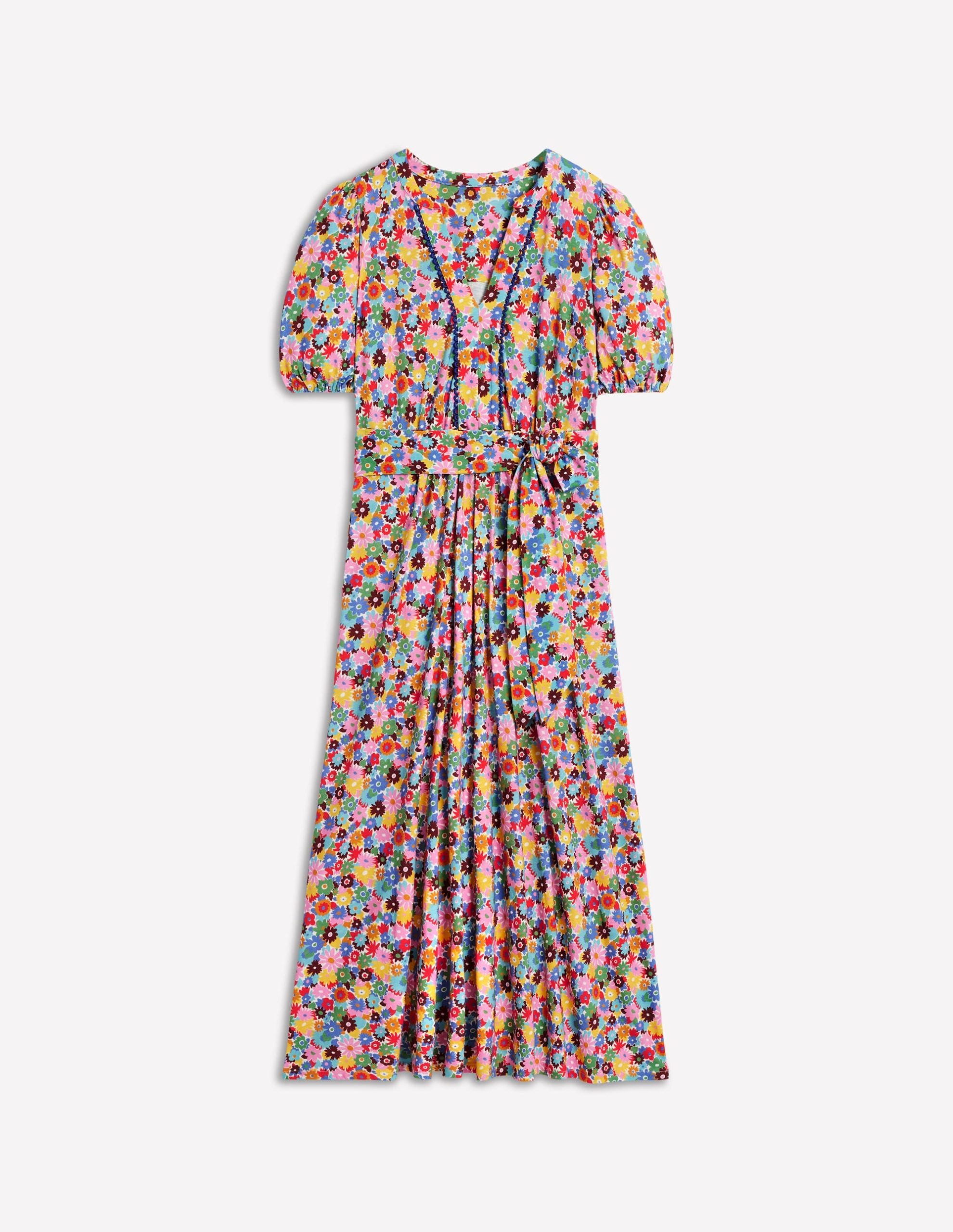 Sofia Trim Jersey Midi Dress-Multi. Paintbox Ditsy - Image 6