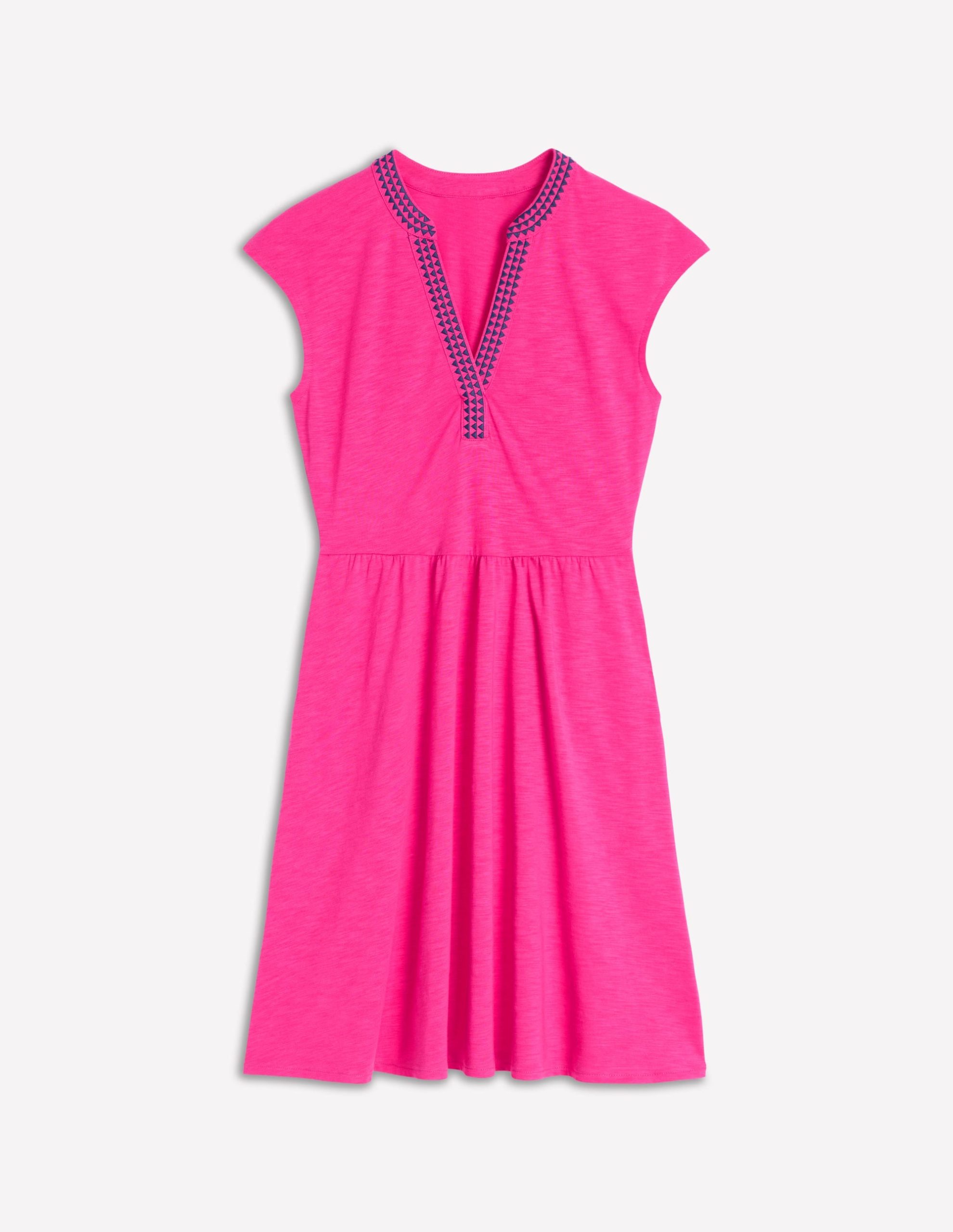 Chloe Embroidered Short Dress-Pink Peony - Image 5