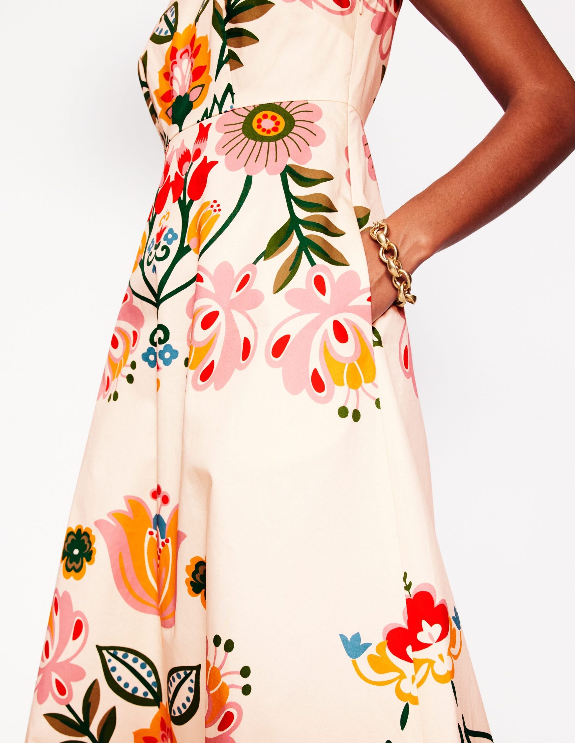 Square Fit & Flare Dress-Ivory. Tulip Fusion - Image 2