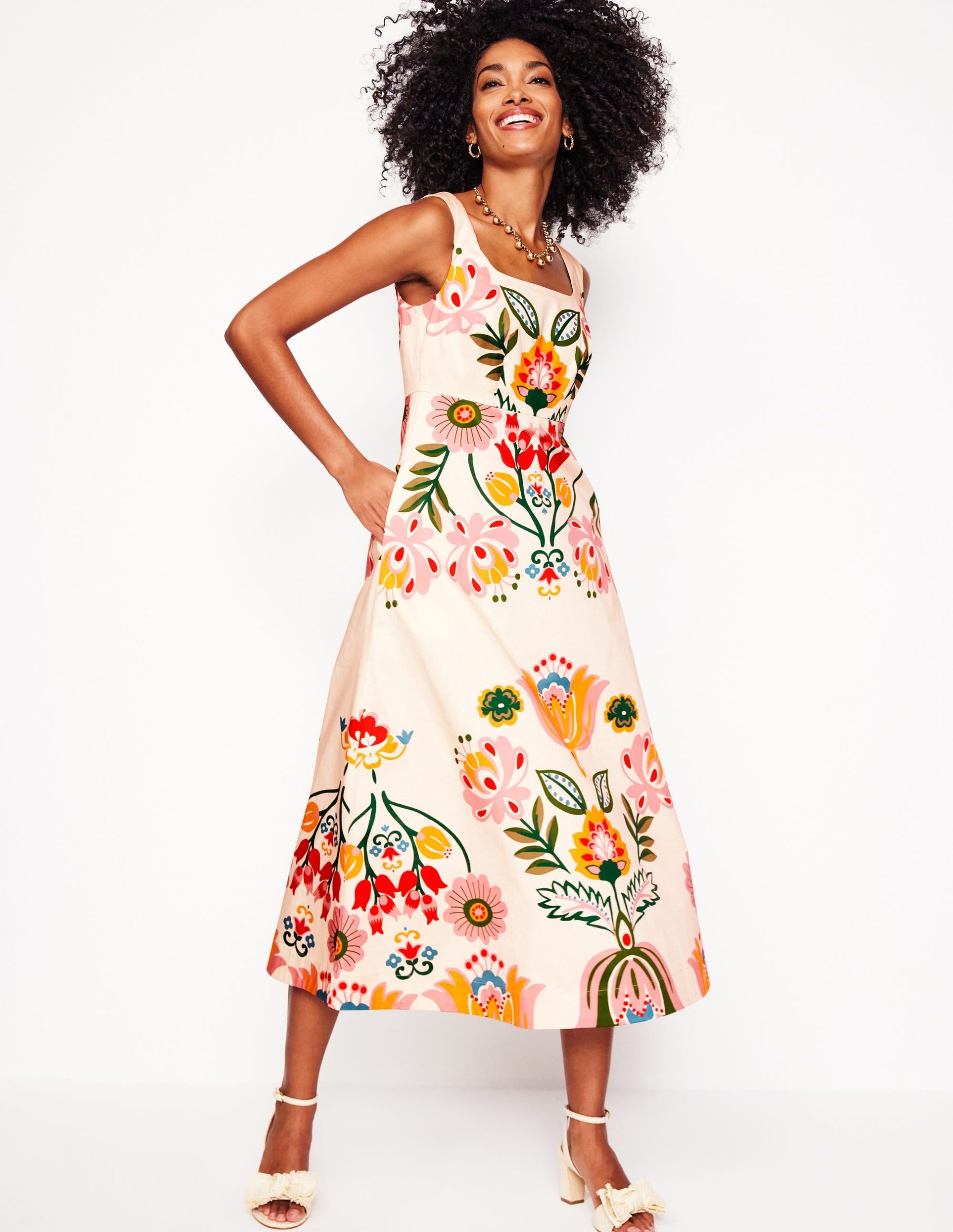 Square Fit & Flare Dress-Ivory. Tulip Fusion - Image 4