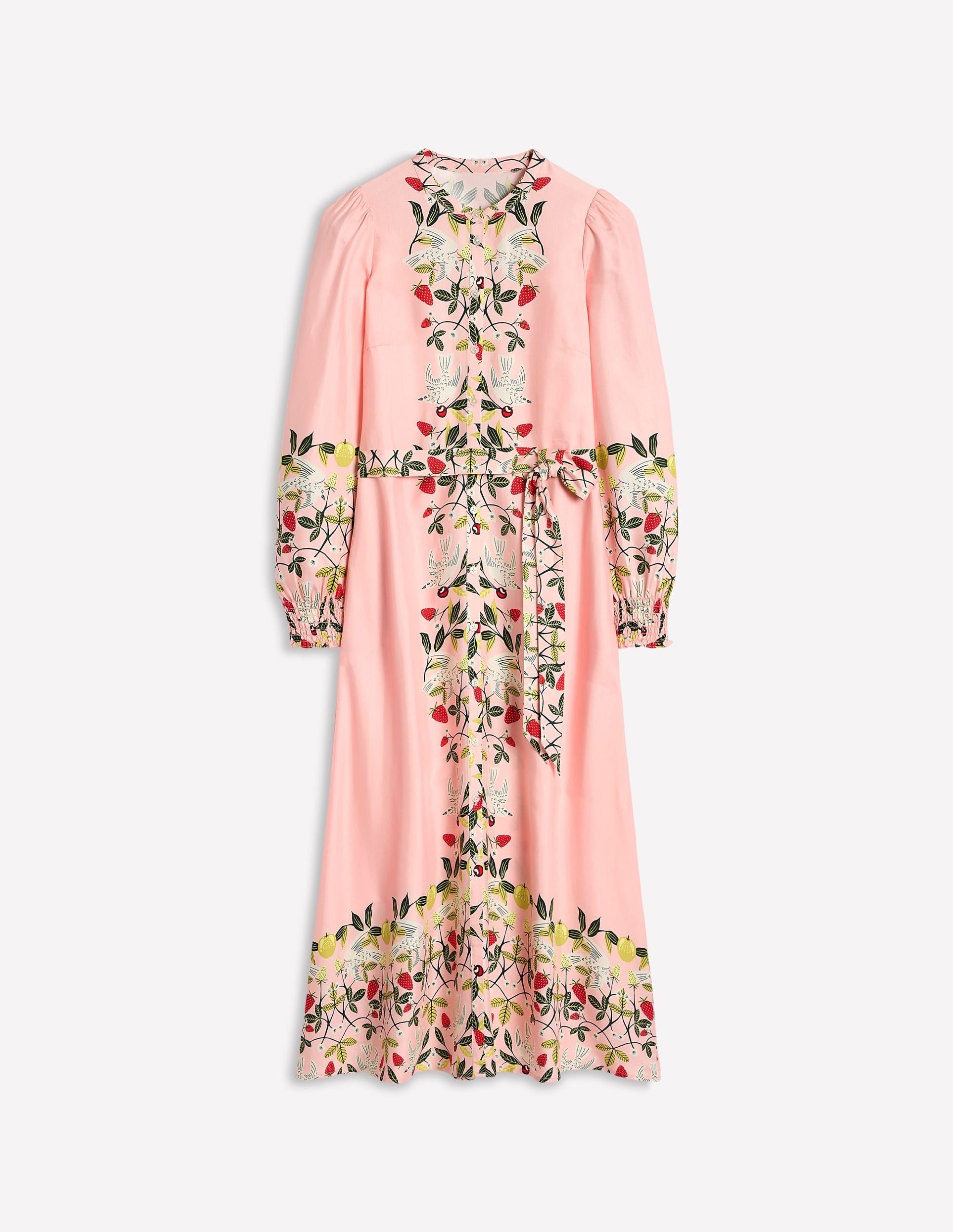Ruby Collarless Shirt Dress-Pink. Bird Paradise - Image 7