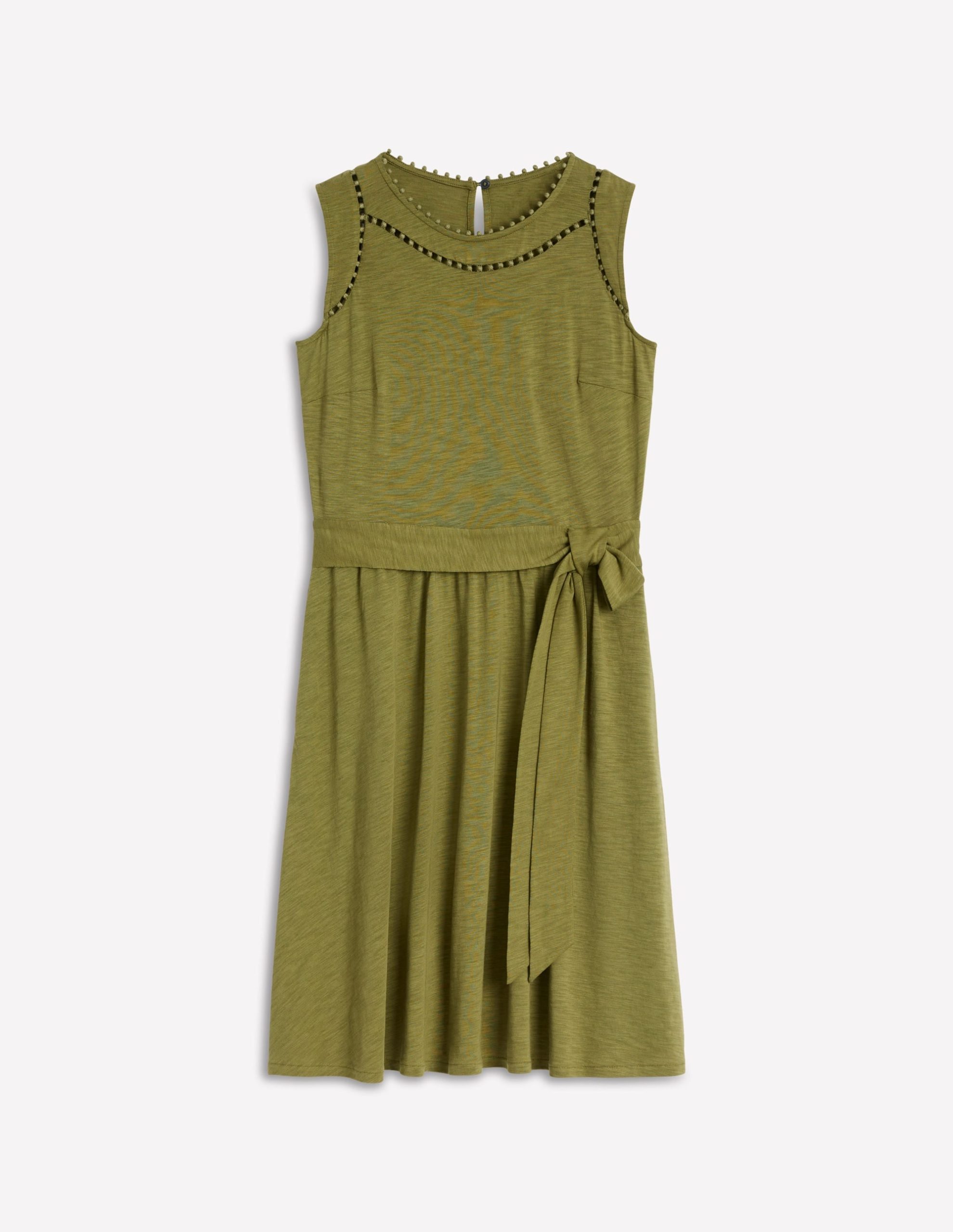 Mila Trim Short Jersey Dress-Deep Olive - Image 5