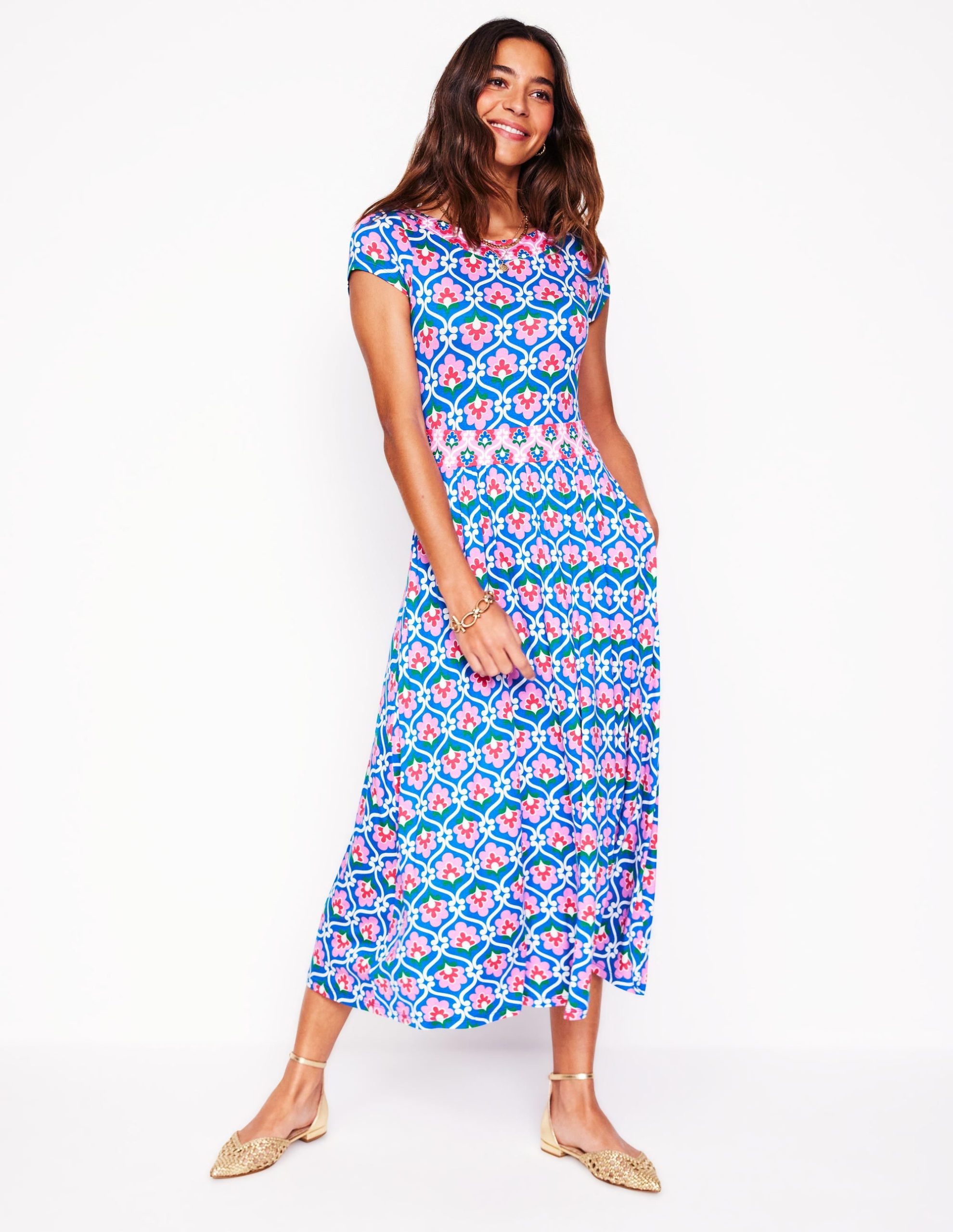 Melanie Jersey Midi Dress-Gallery Blue. Ivy Trellis - Image 4