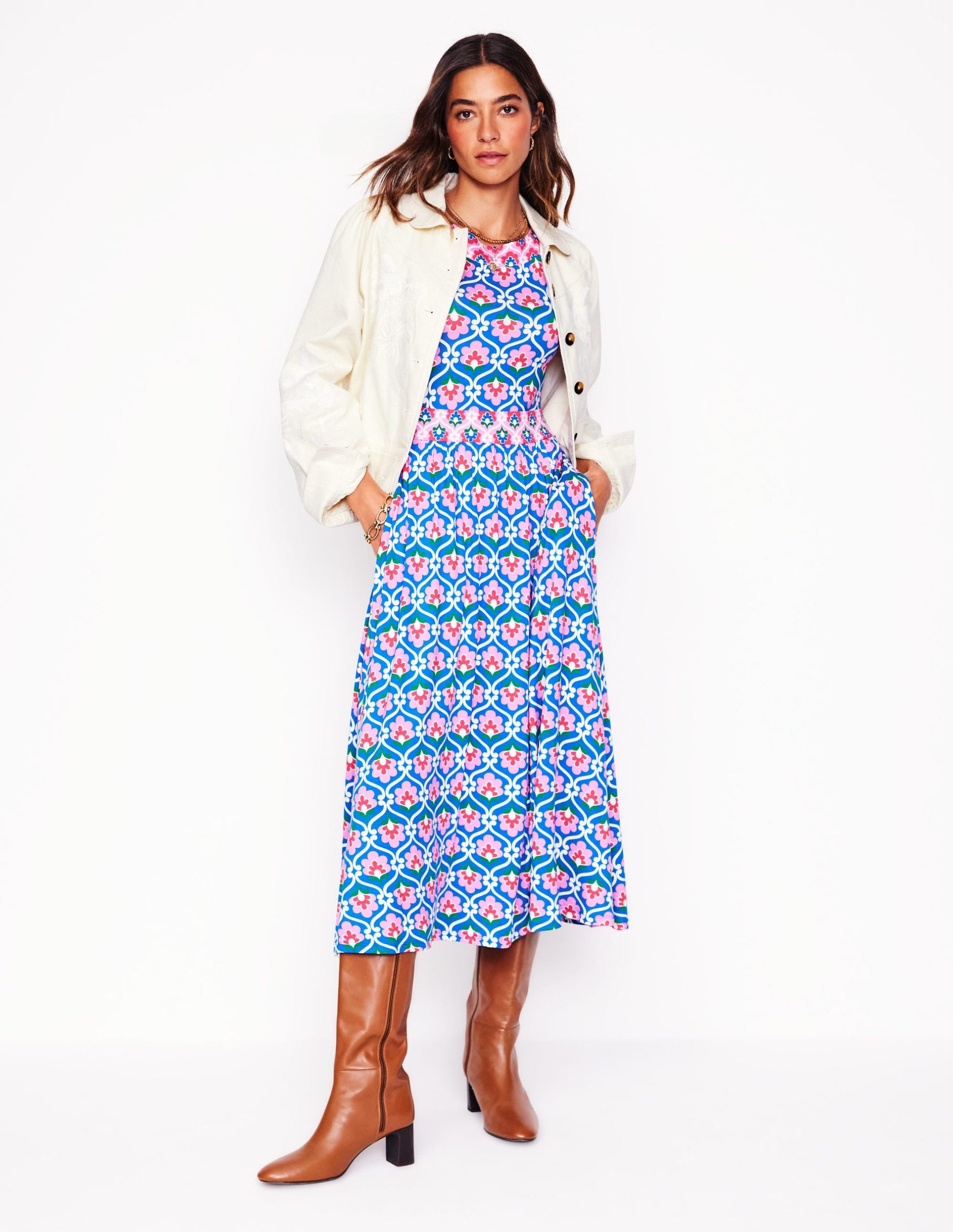 Melanie Jersey Midi Dress-Gallery Blue. Ivy Trellis - Image 5