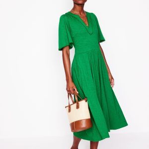 Maddie Trim Jersey Dress-Paradise Green