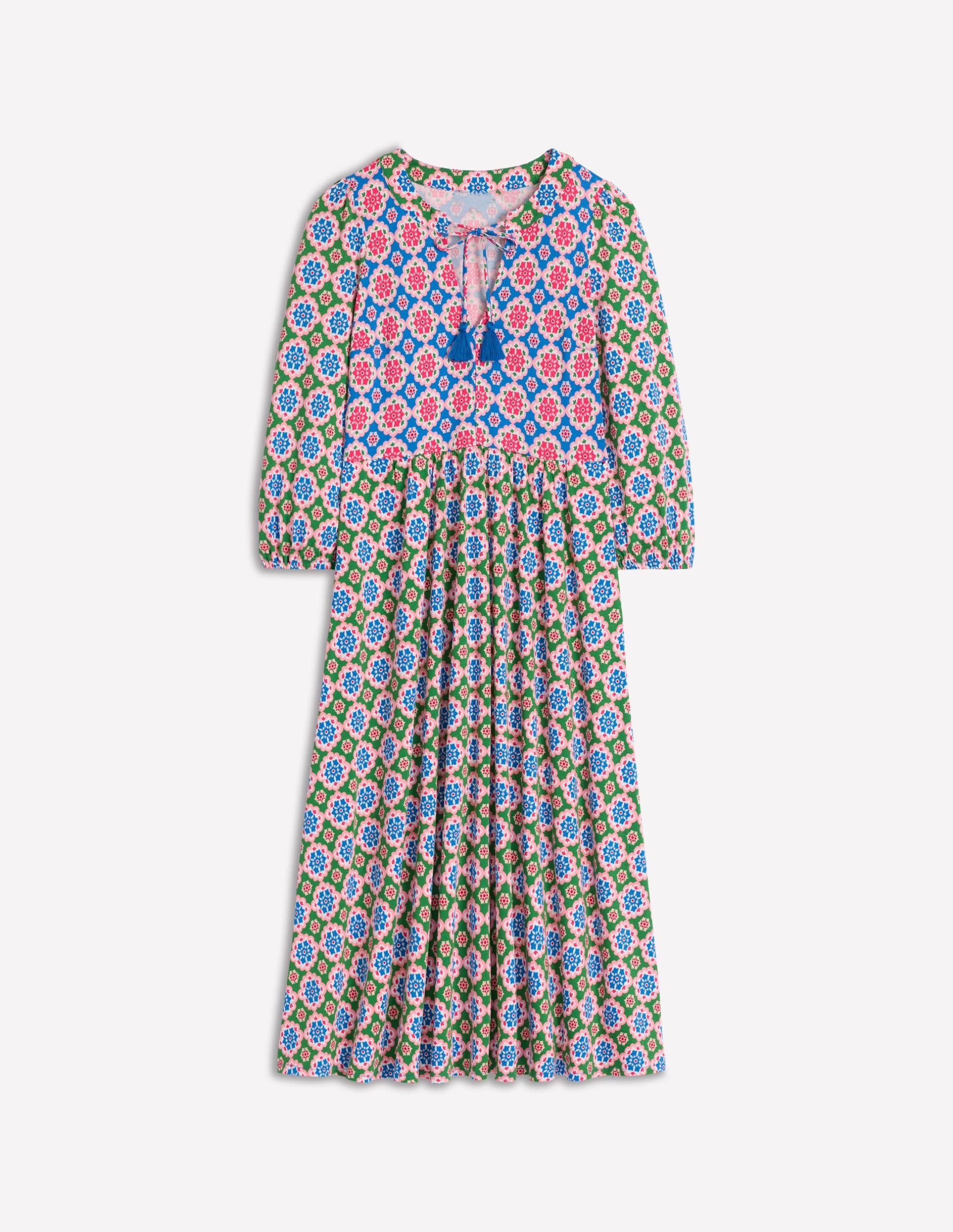 Notch Neck Midi Dress-Multi. Bloom Geo - Image 6