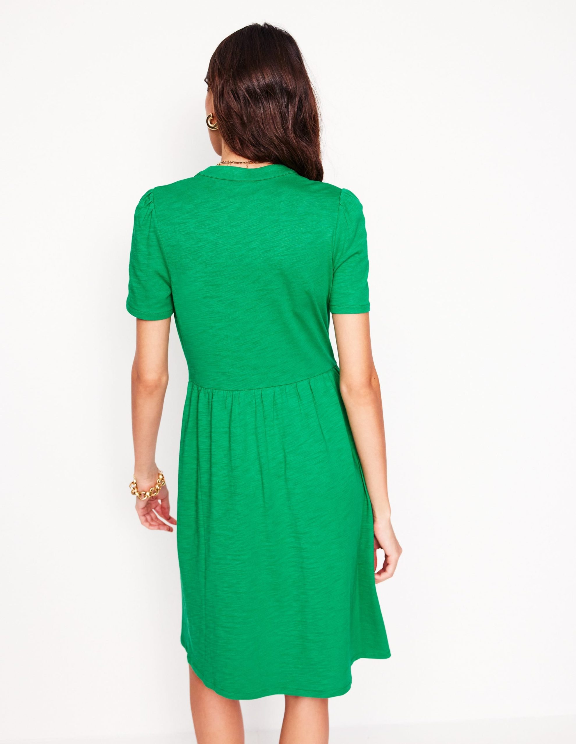 Naomi Short Sleeve Dress-Rich Emerald - Image 3