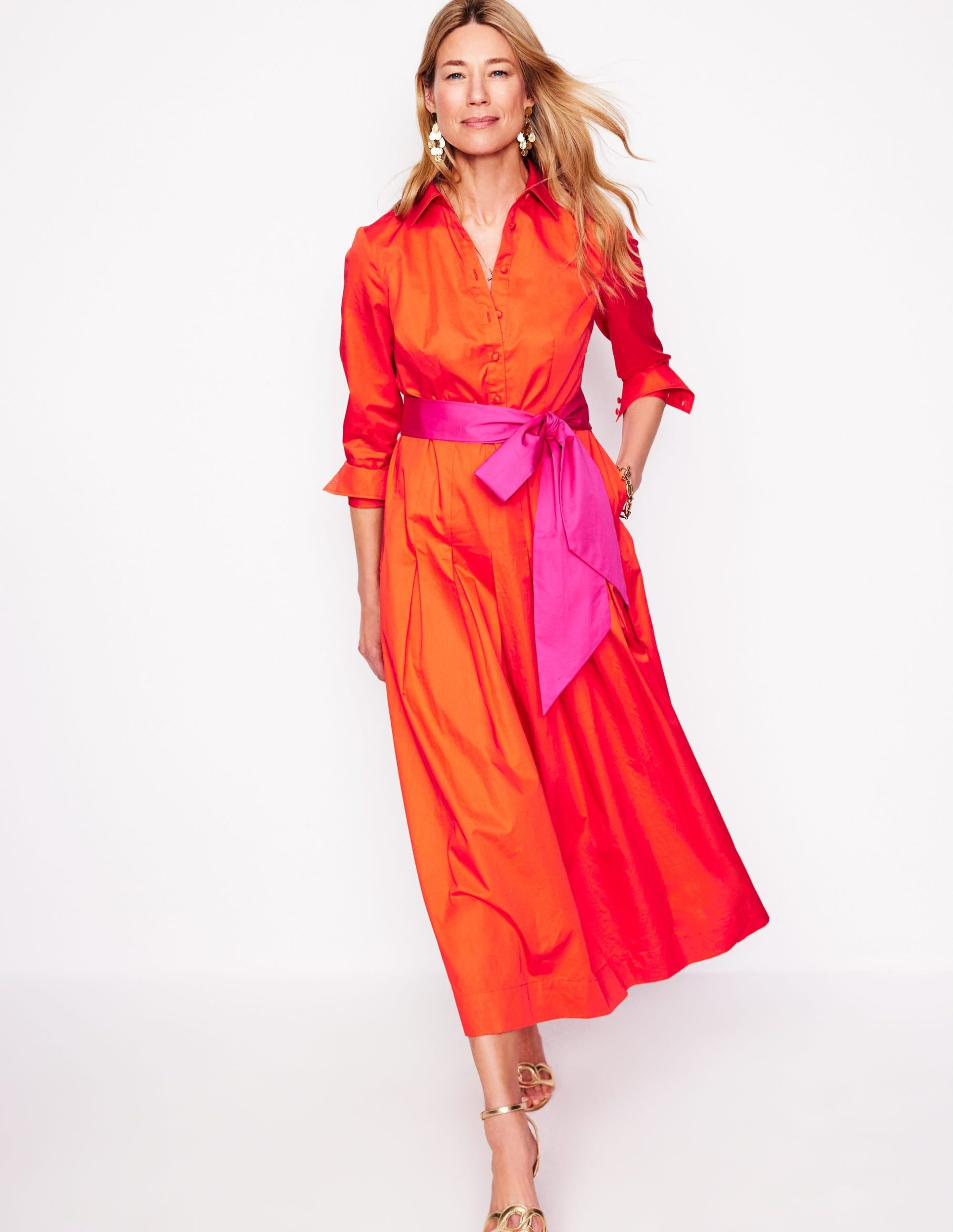 Maxi Pleated Bow Dress-Firecracker Red - Image 4