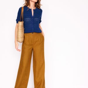 Elodie Stitch Crew Cardigan-Starboard Blue