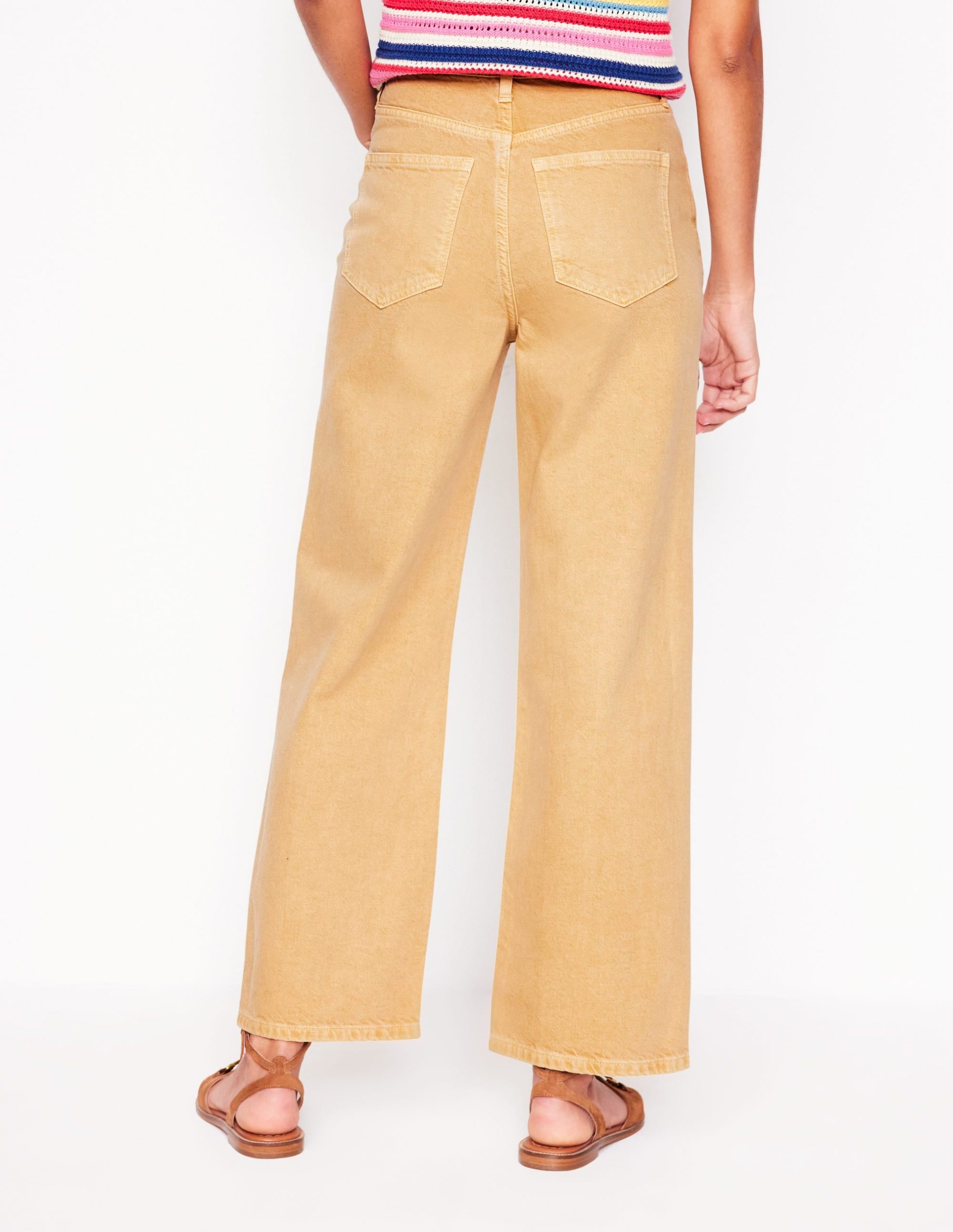 High Rise Straight Crop Jeans-Buttermilk Yellow - Image 4