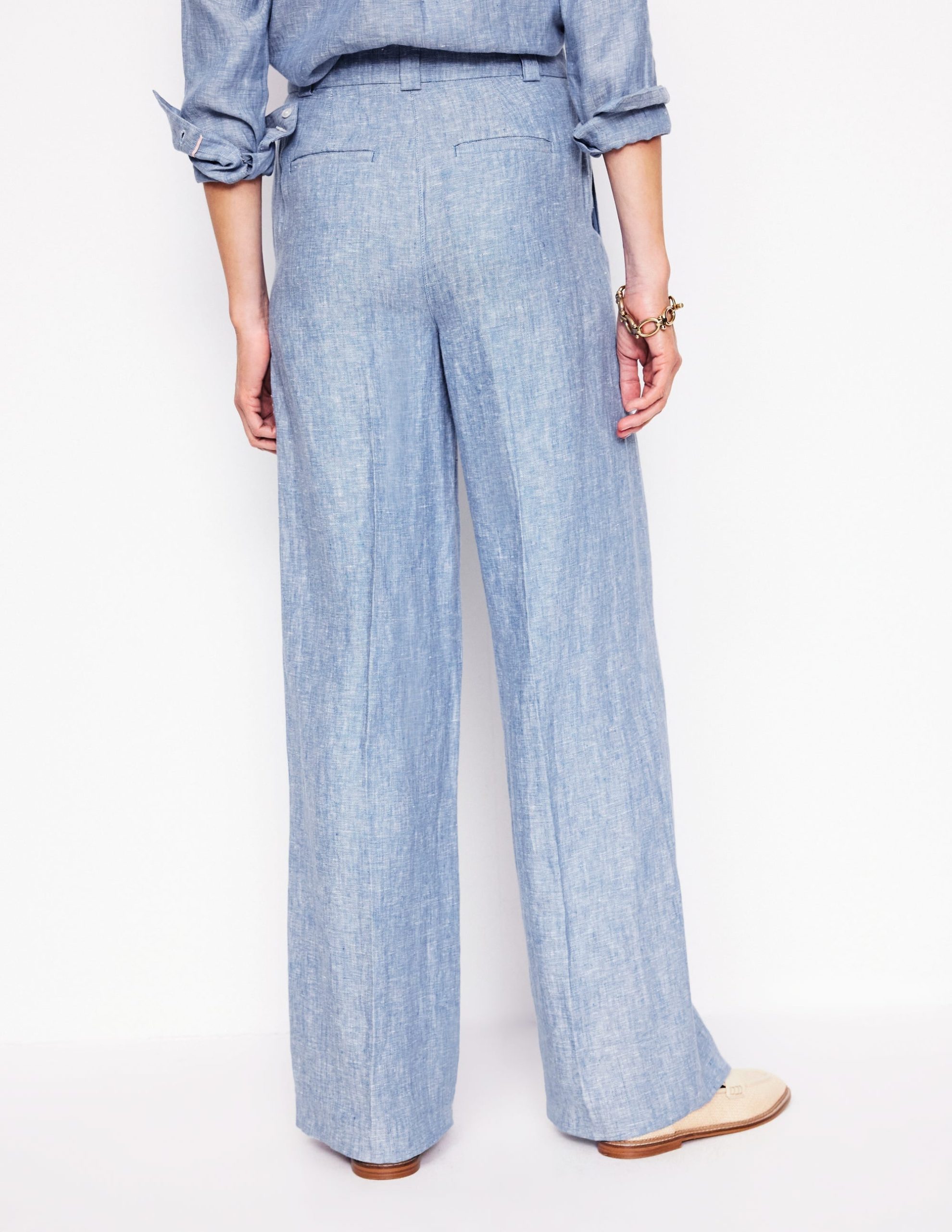 Westbourne Linen Pants-Grey Blue Chambray - Image 2