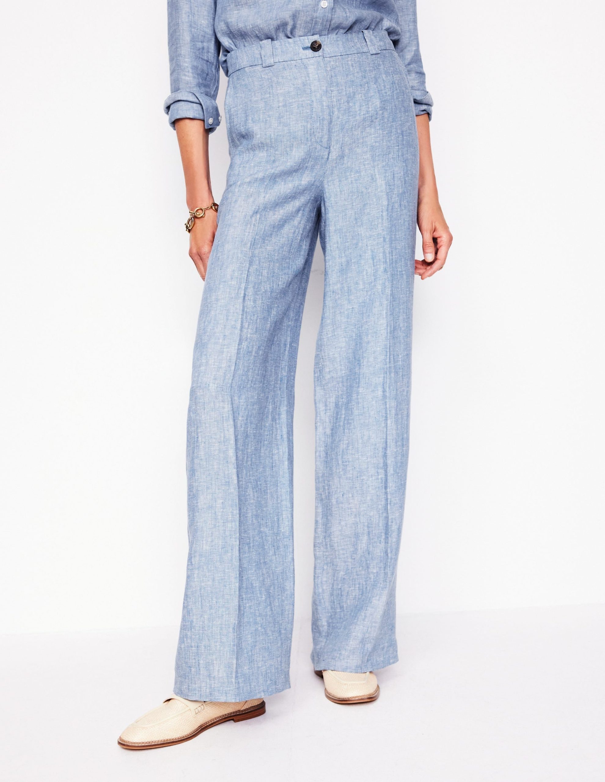 Westbourne Linen Pants-Grey Blue Chambray - Image 4