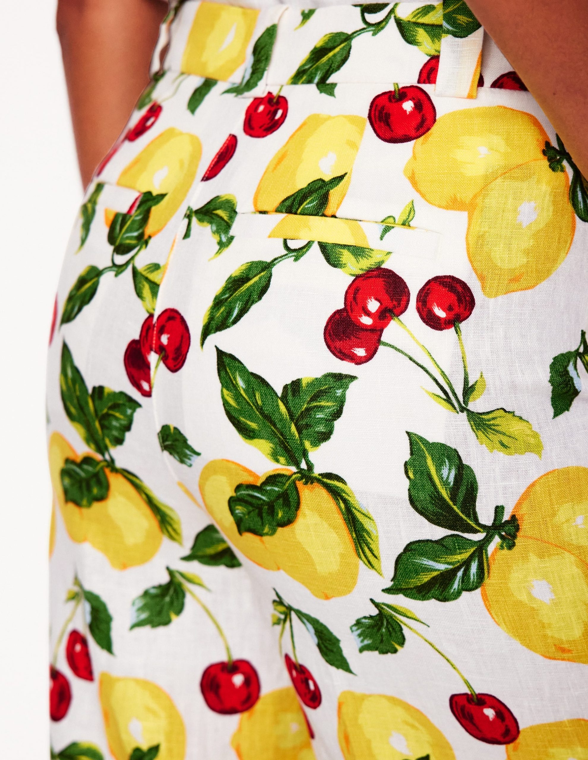 Westbourne Linen Pants-Ivory. Cherries and Lemons - Image 3