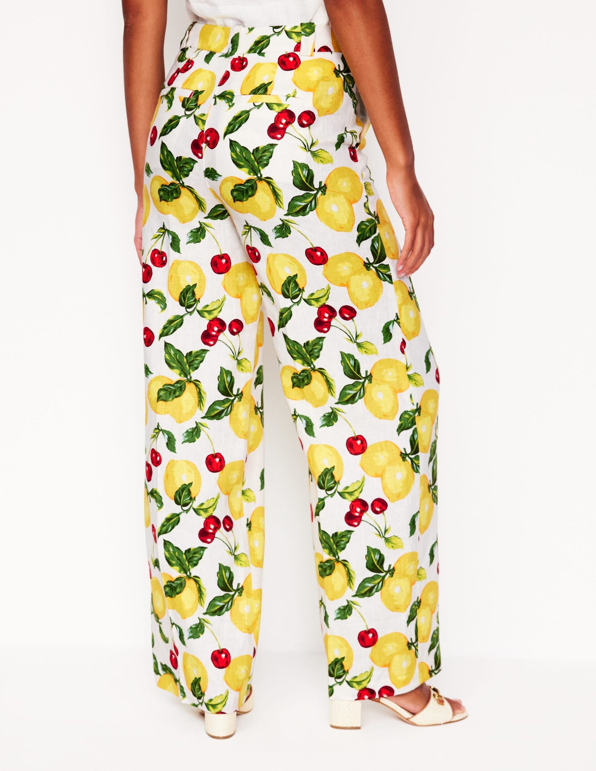 Westbourne Linen Pants-Ivory. Cherries and Lemons - Image 5