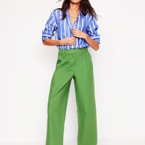 Bloomsbury Cotton Pants-Paradise Green