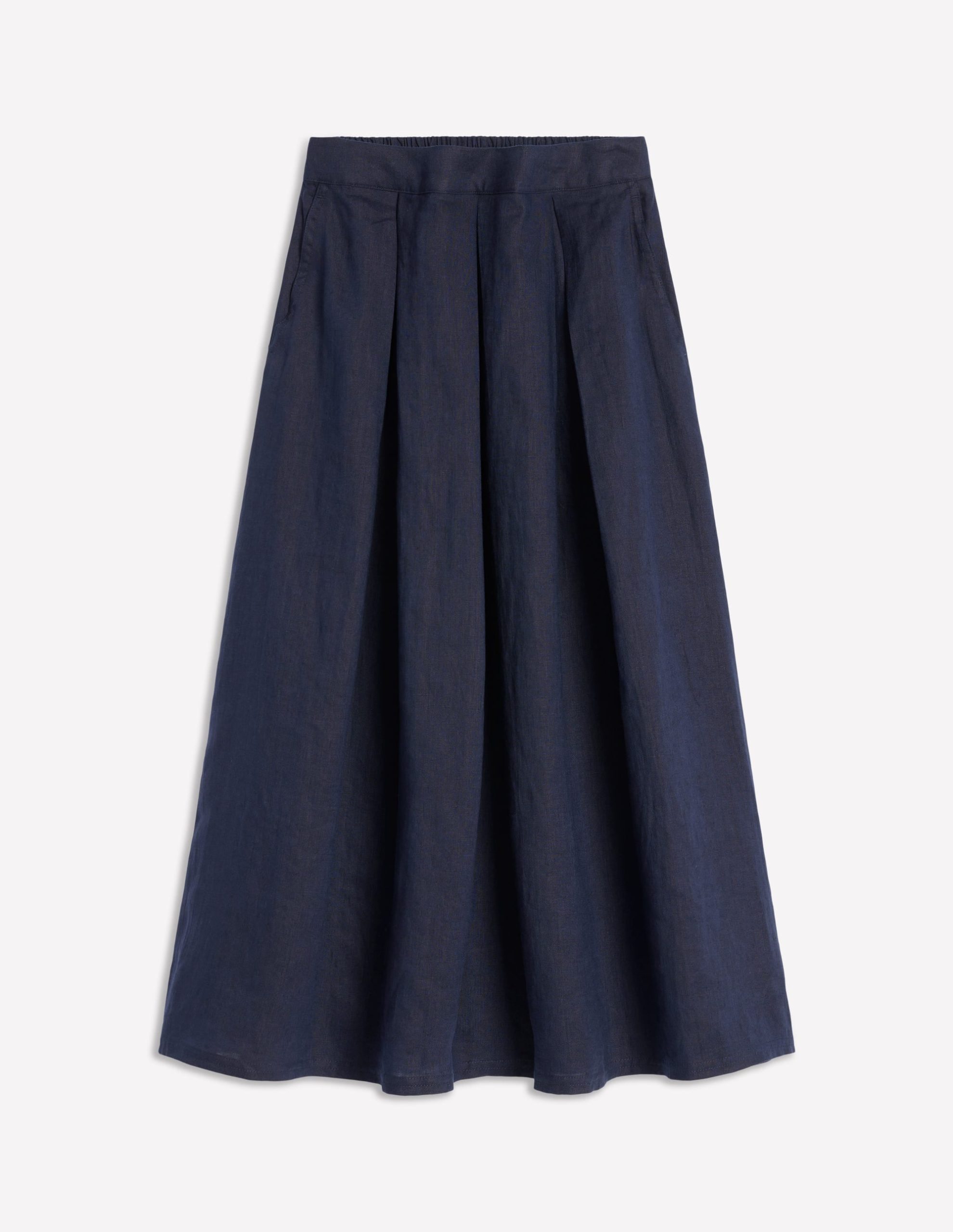 Verity Linen Midi Skirt-Navy - Image 5