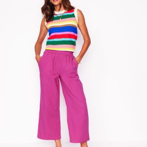 Cropped Double Cloth Pants-Cosmos Pink