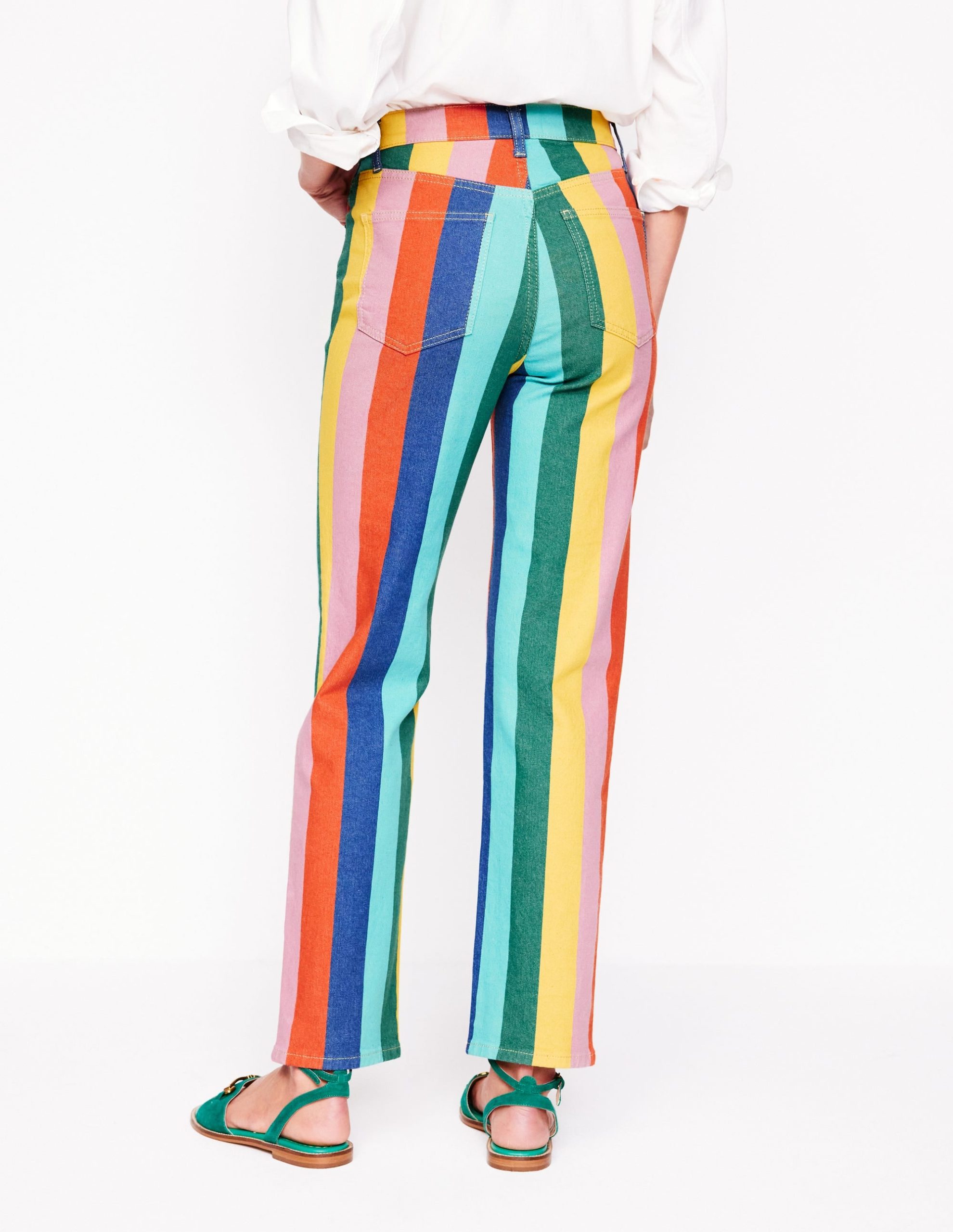 High Rise Stripe Jeans-Multi Stripe - Image 5
