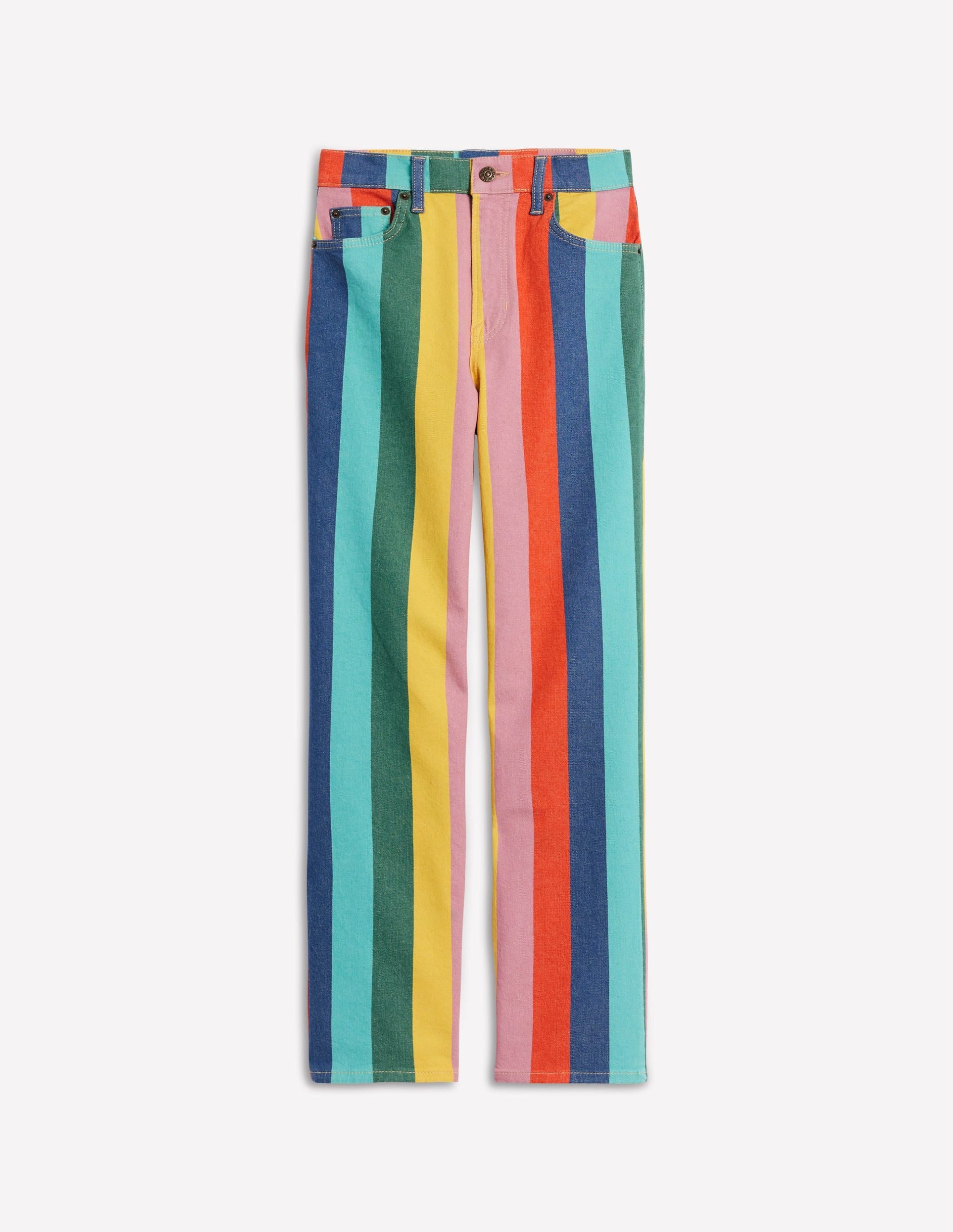 High Rise Stripe Jeans-Multi Stripe - Image 7
