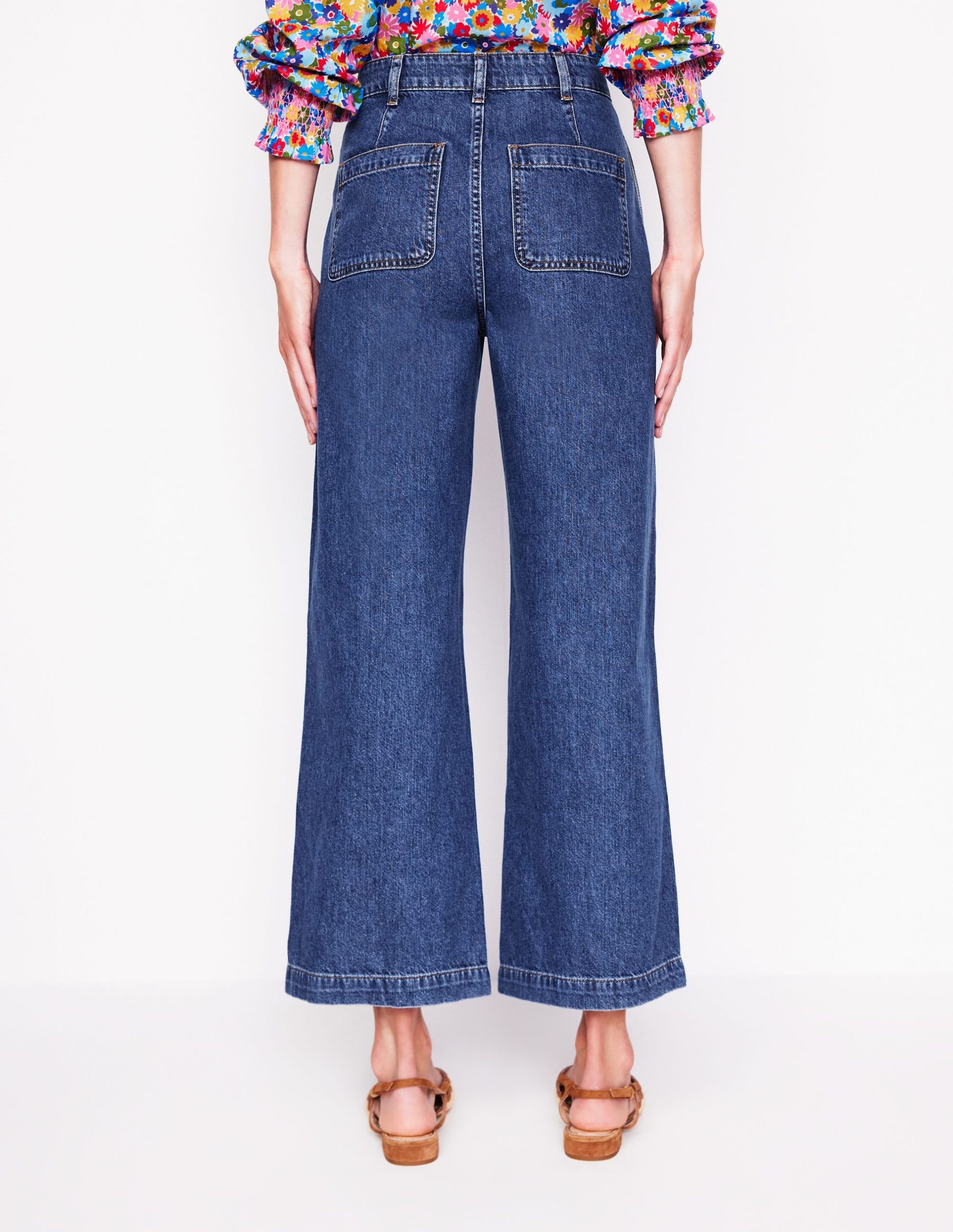 Cropped Fluid Jeans-Mid Vintage - Image 4